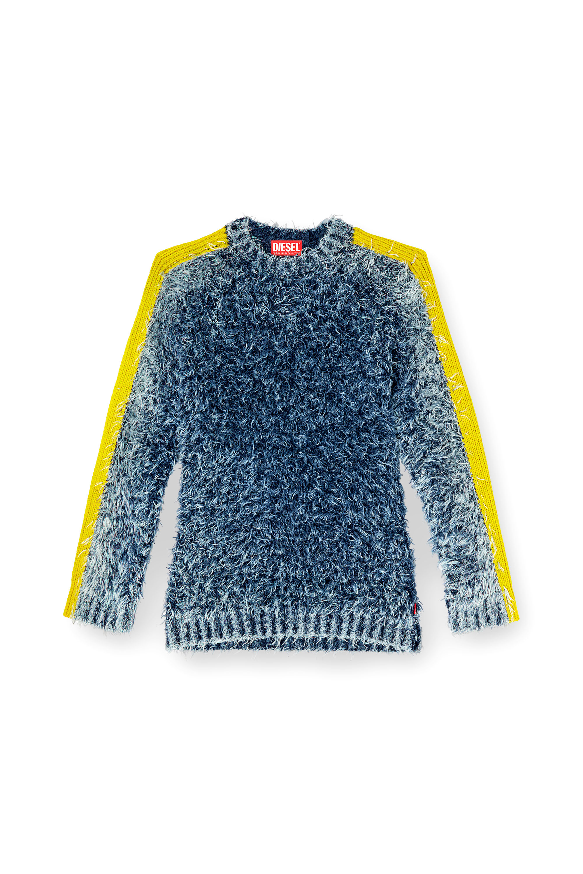 Diesel - K-DAMON, Man's Textured-knit jumper with contrast bands in Blue - 3