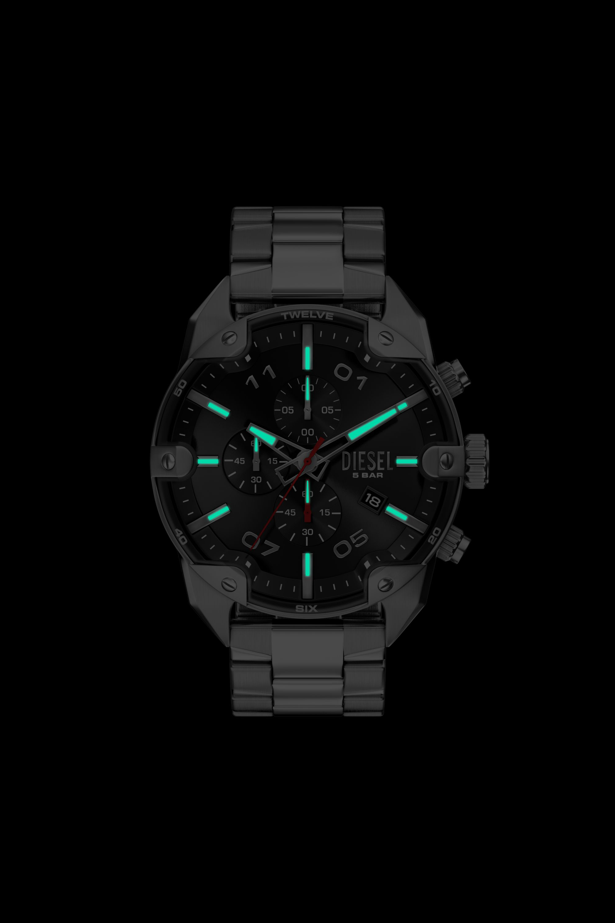 Diesel - DZ4709 WATCH, Man's Spiked Stainless Steel Watch in Silver - 5