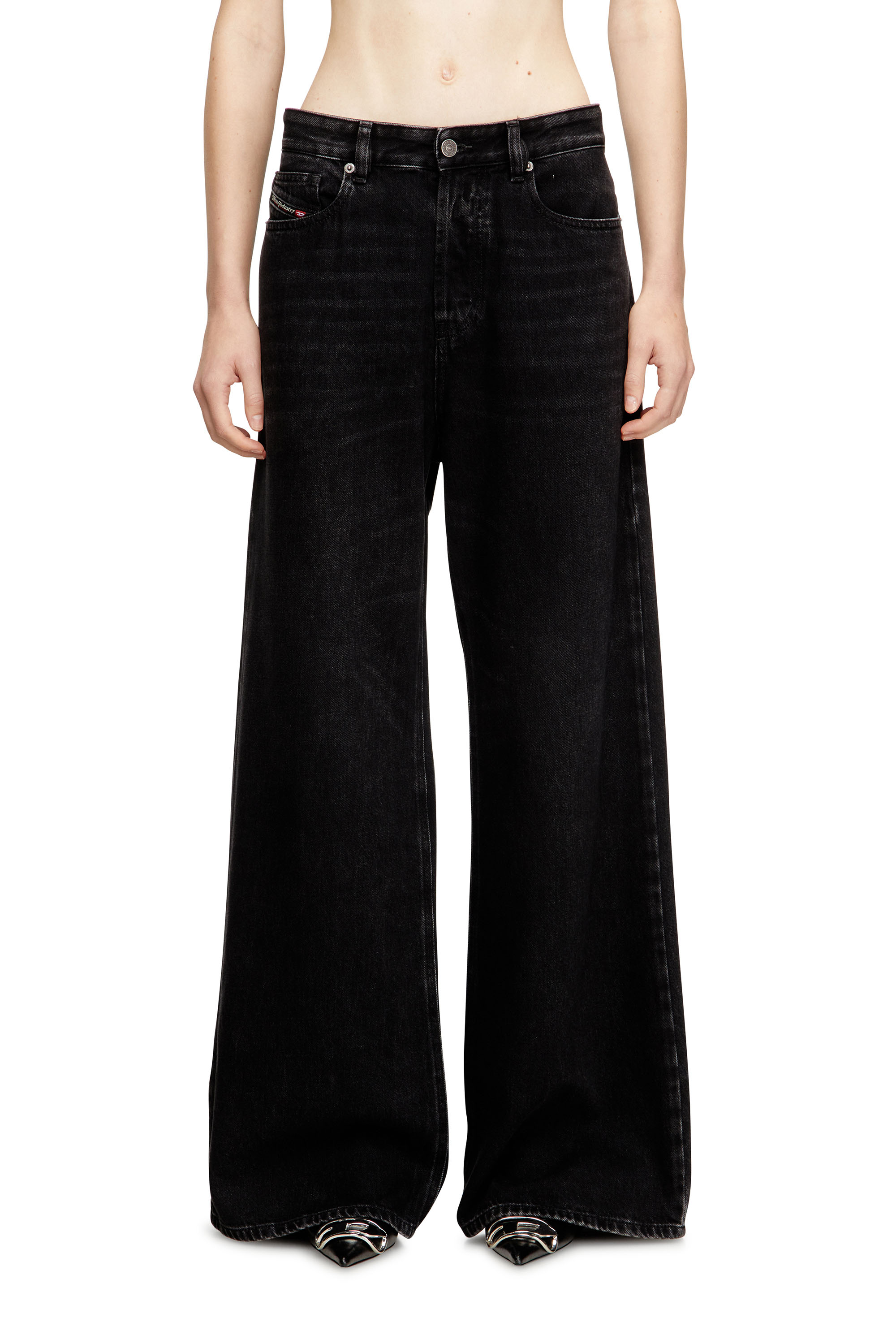 Diesel - Relaxed Jeans 1996 D-Sire 09P09 Donna, Nero/Grigio scuro - Image 1