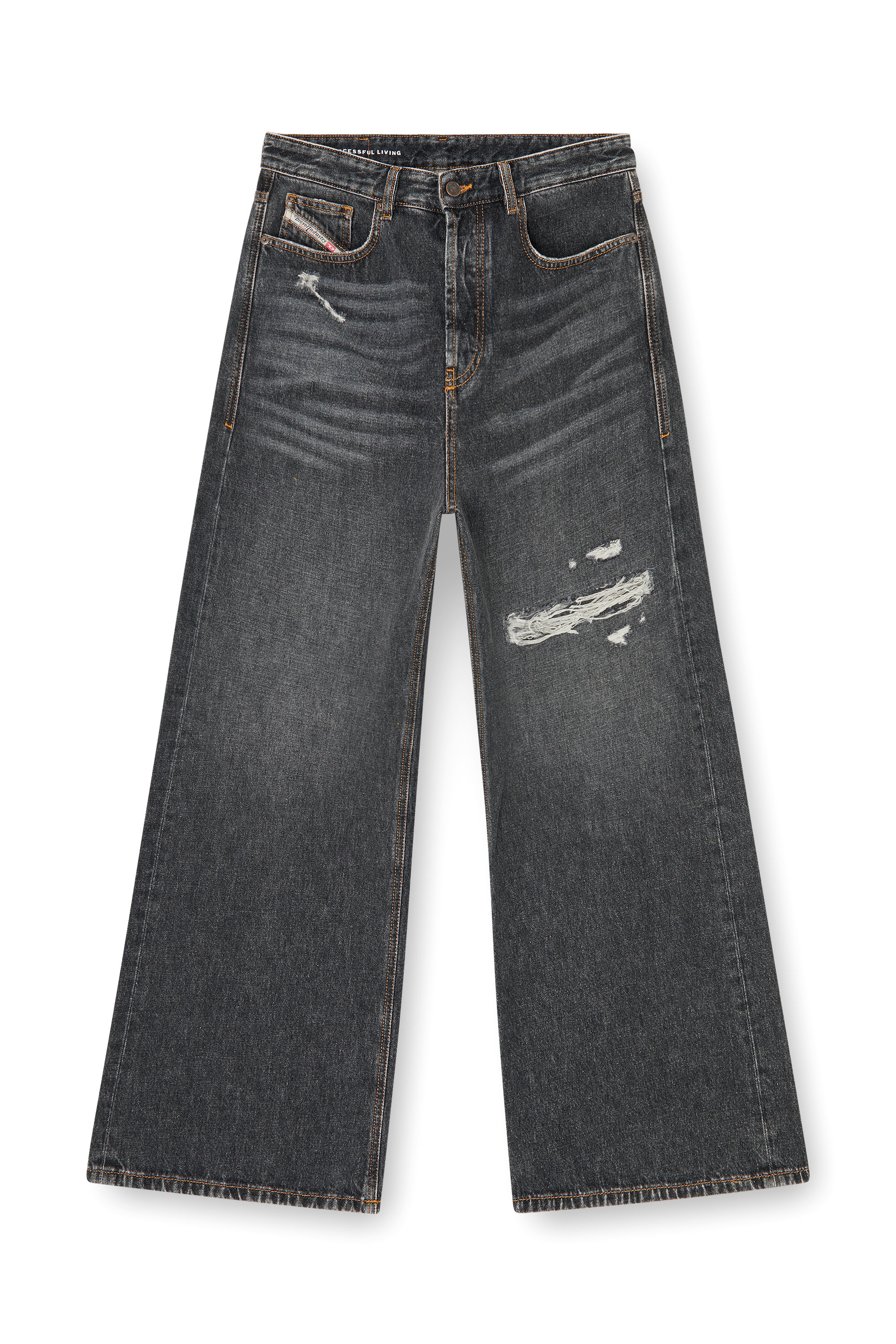 Diesel - Relaxed Jeans D-Rise 007DN Uomo, Nero/Grigio scuro - Image 6