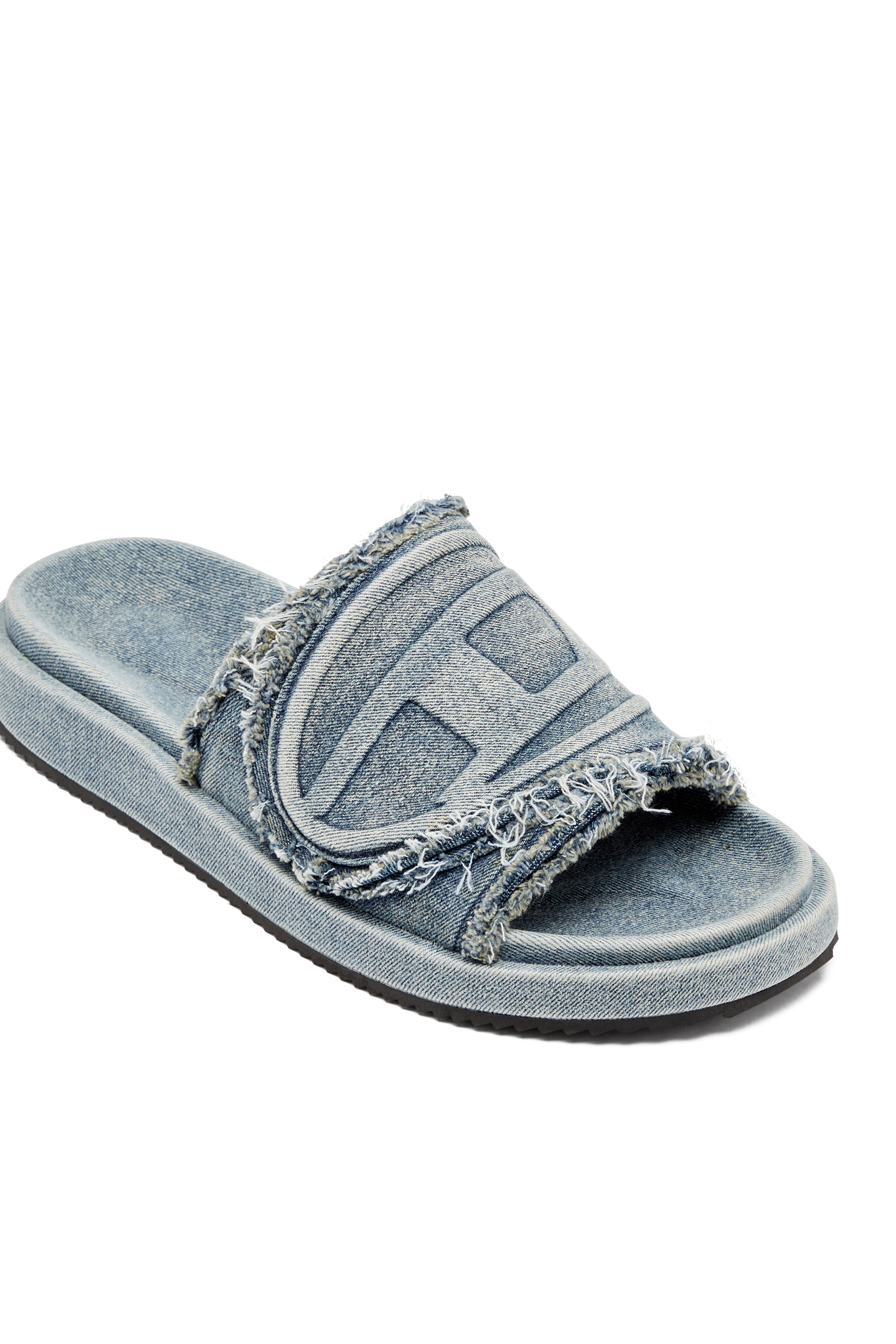 Diesel - SA-SLIDE D OVAL, Slide in denim distressed Unisex in Blu - 6