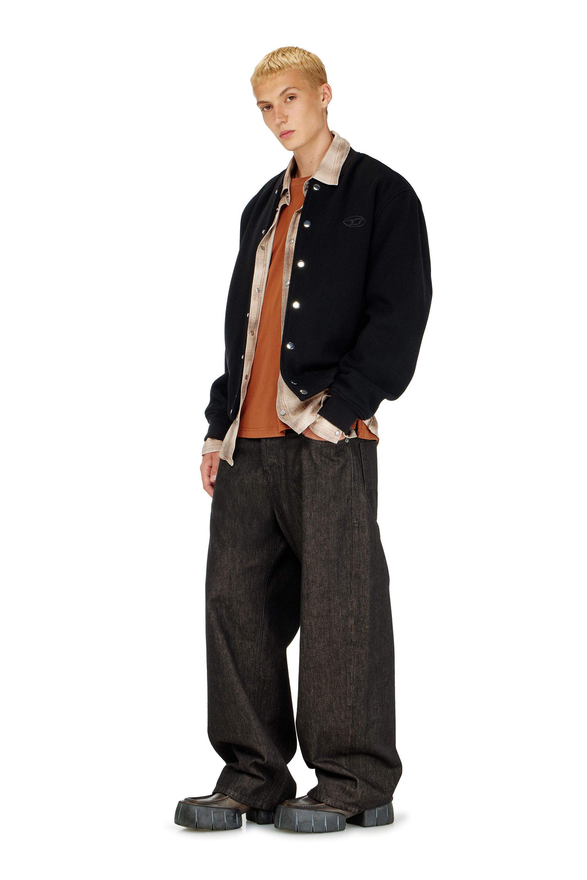 Diesel - J-ARRY-WRD, Giacca bomber in panno misto lana Uomo in Nero - 2