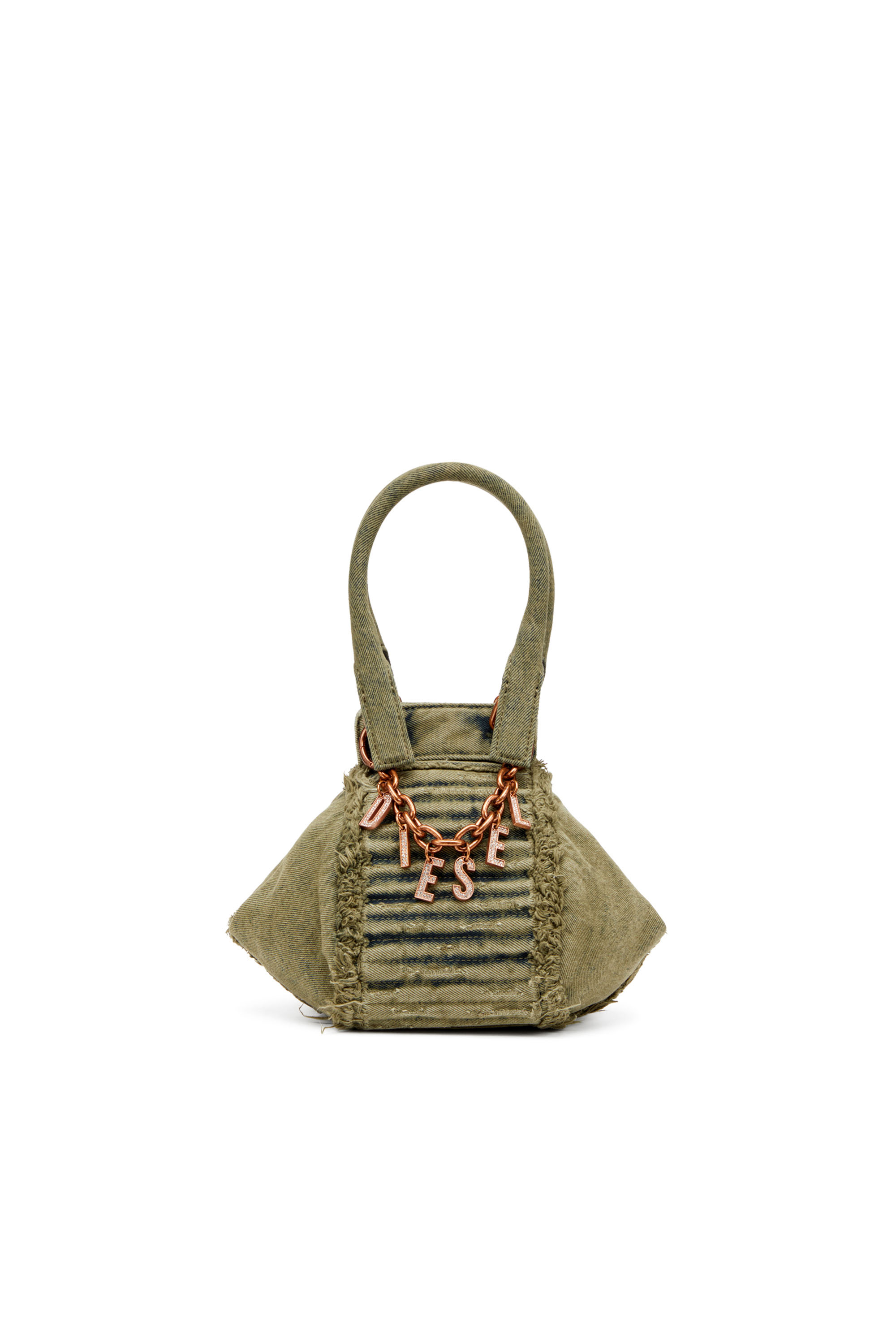 Diesel - D-VINA-XS, D-Vina-Xs-Borsa in denim distressed Donna in Verde - 1