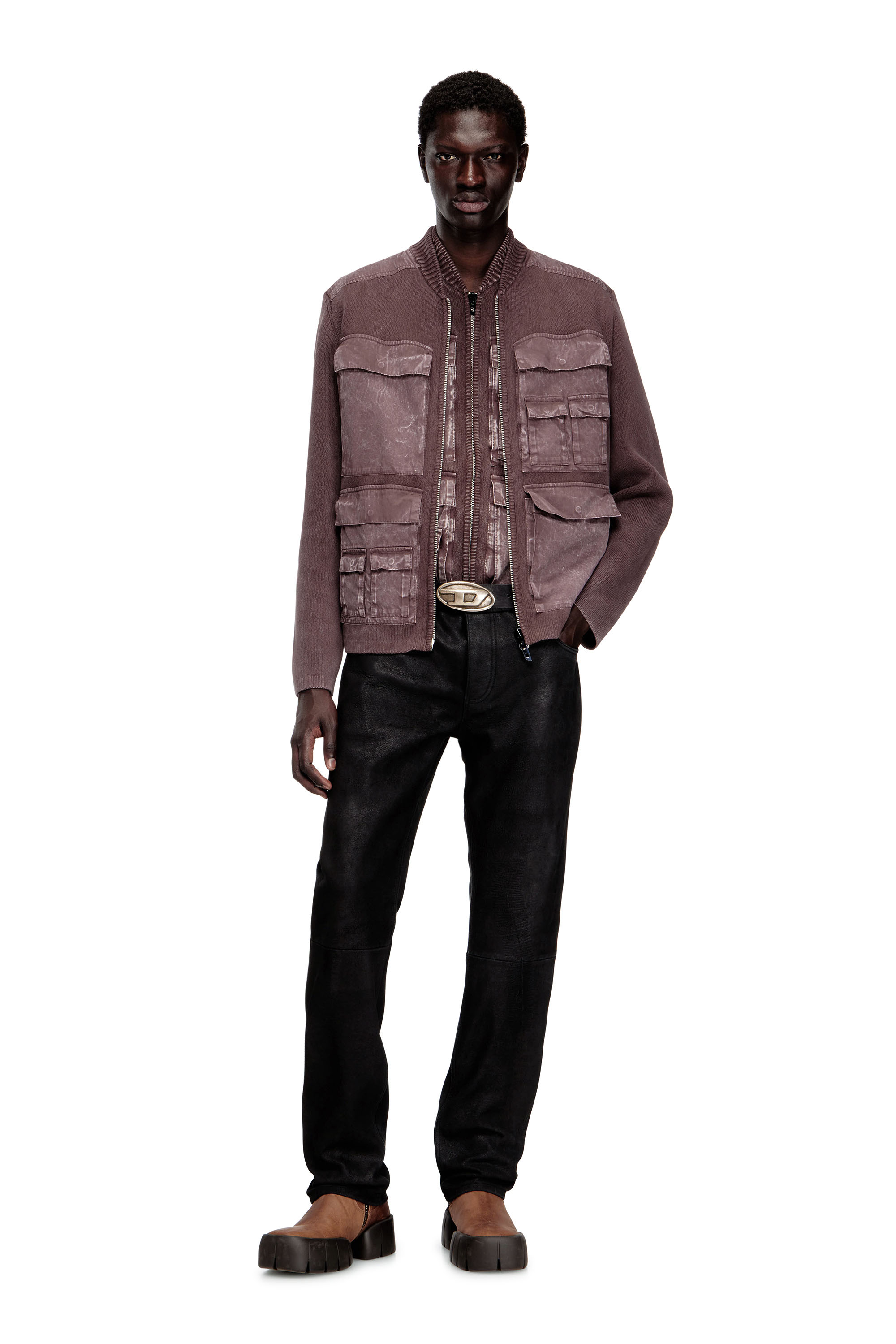 Diesel - K-GEROME, Cardigan con zip e tasche cargo Uomo in ToBeDefined - 1