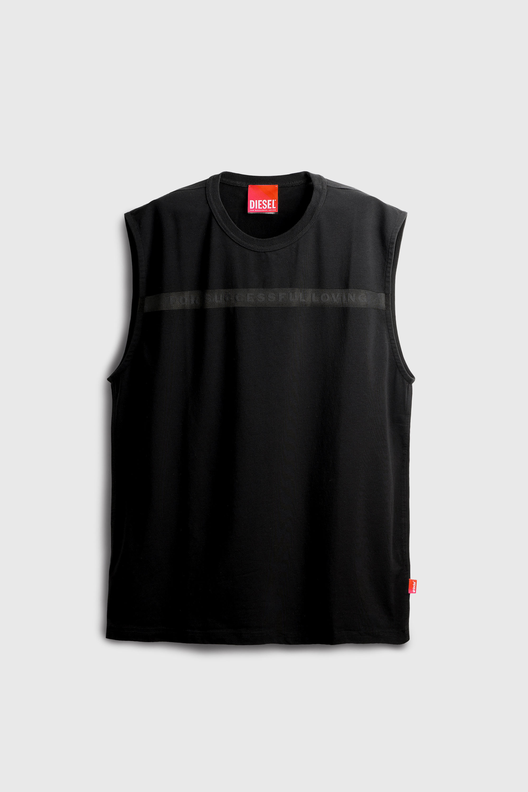 Diesel - PR-T-NORM-BISC-MATI-R, Canotta con logo For Successful Loving Unisex in Nero - 2