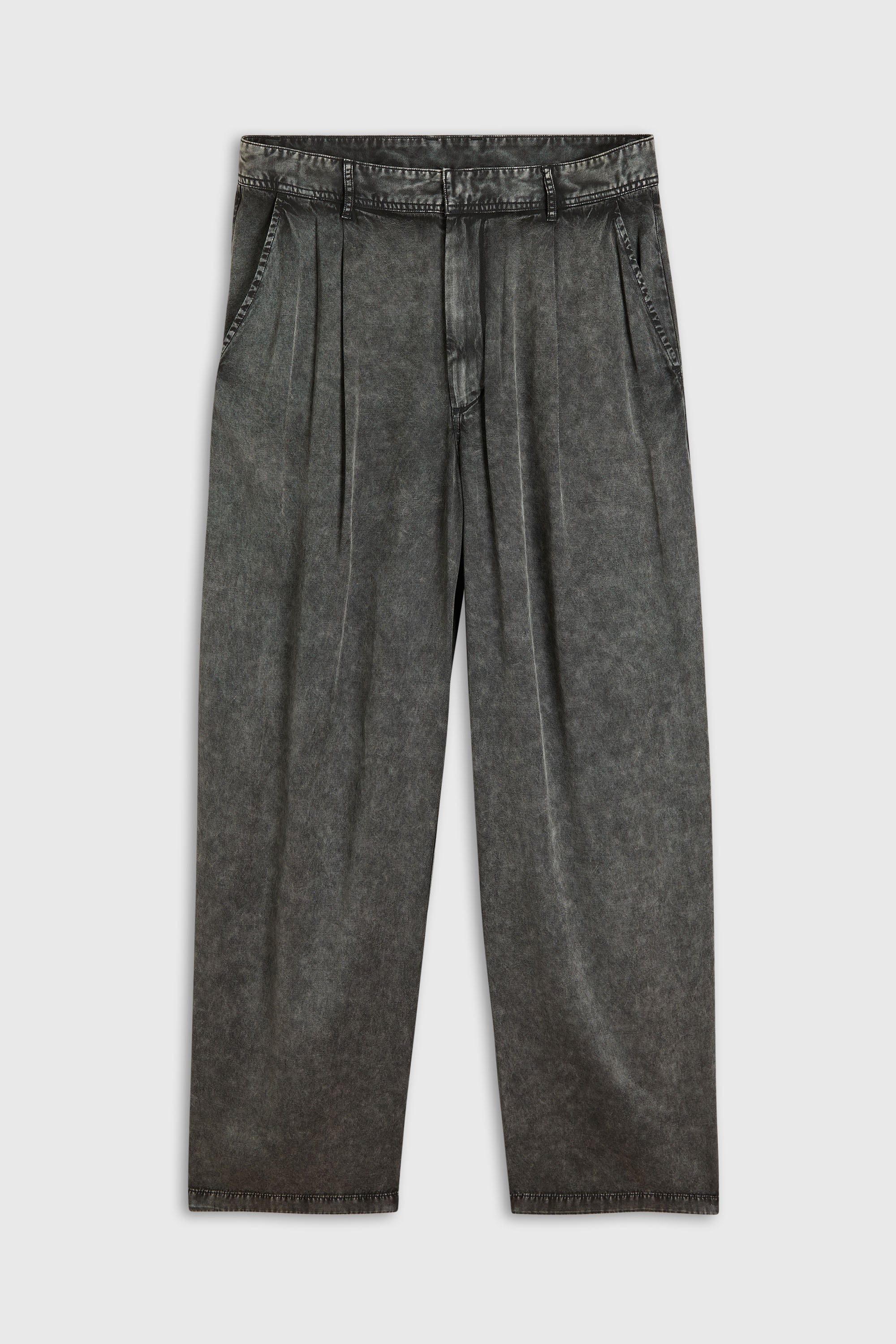 Diesel - P-FAUST-NIBC, Pantaloni wide-leg in viscosa effetto denim Uomo in Grigio - 2