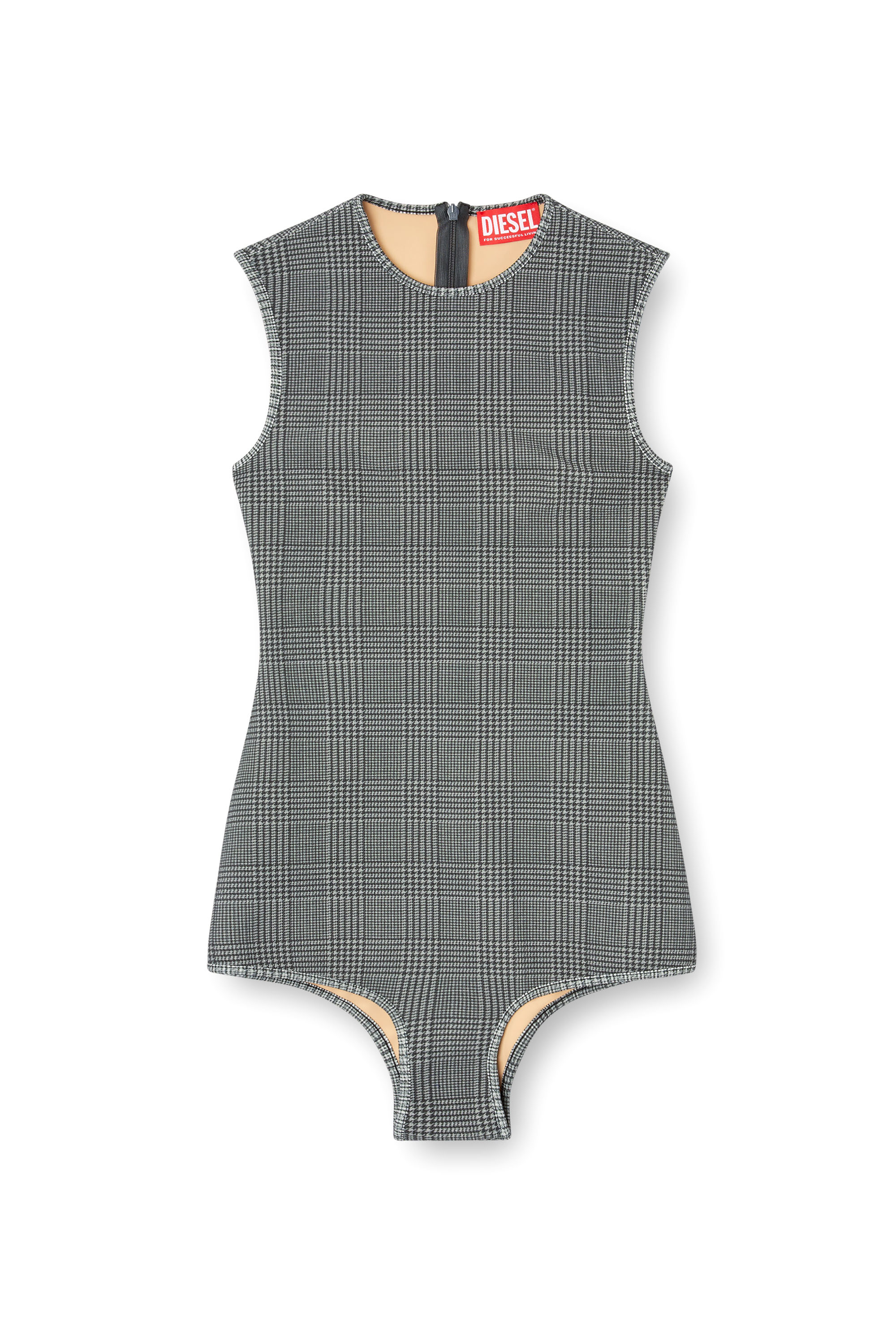 Diesel - J-ETTA, Body in jersey accoppiato a quadretti Donna in Grigio - 3