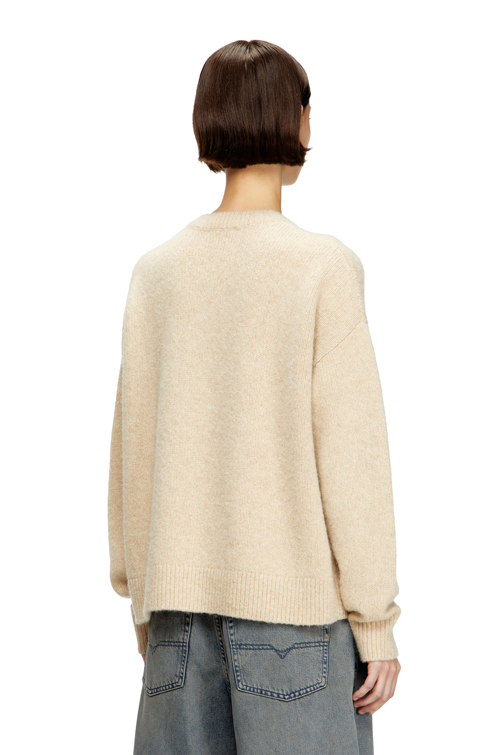 Diesel - M-AREETA, Maglia in misto lana e alpaca Donna in Beige - 4
