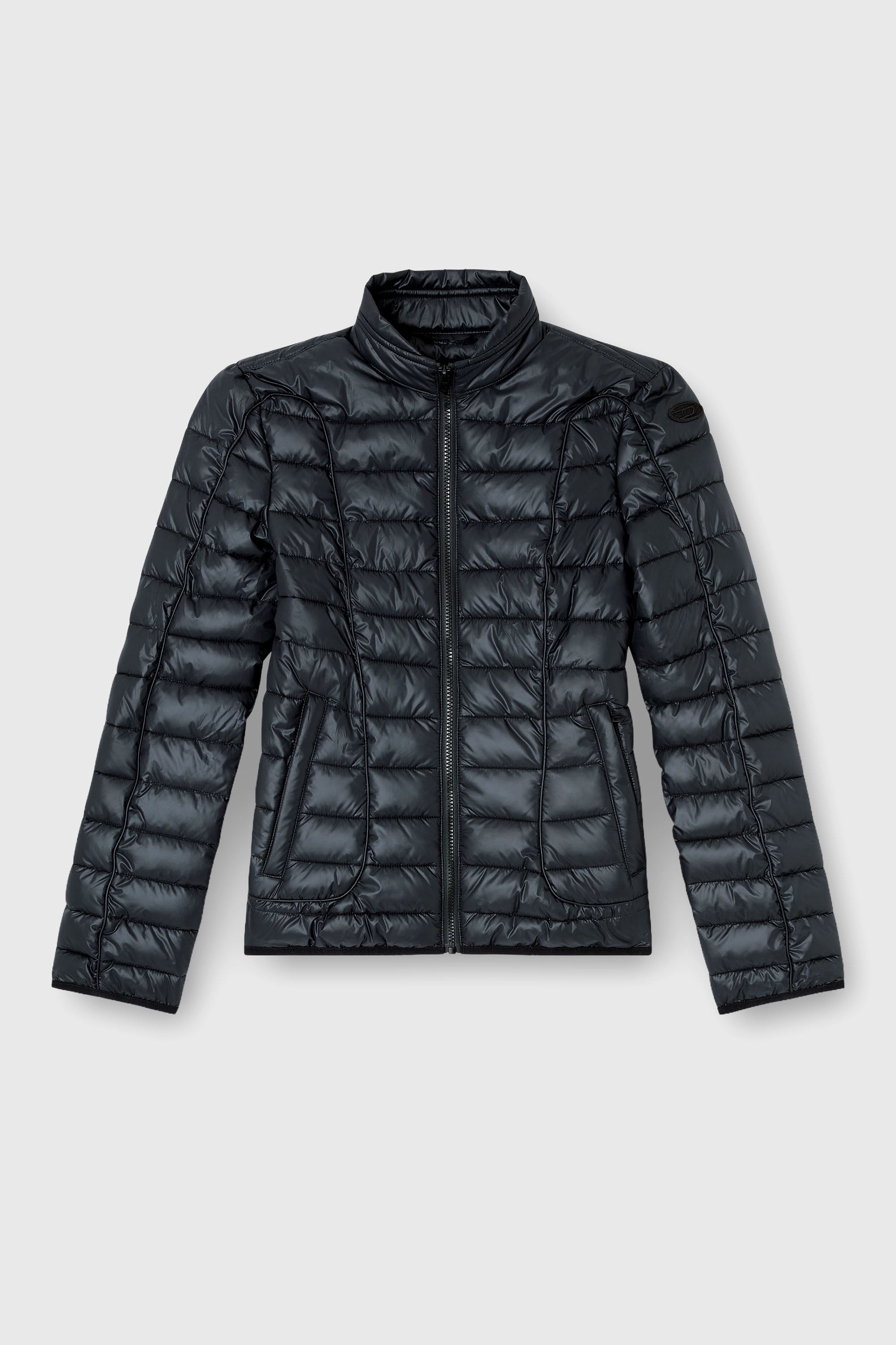 Diesel - W-PILOT-FEM, Giacca imbottita con dettagli biker Donna in Nero - 2
