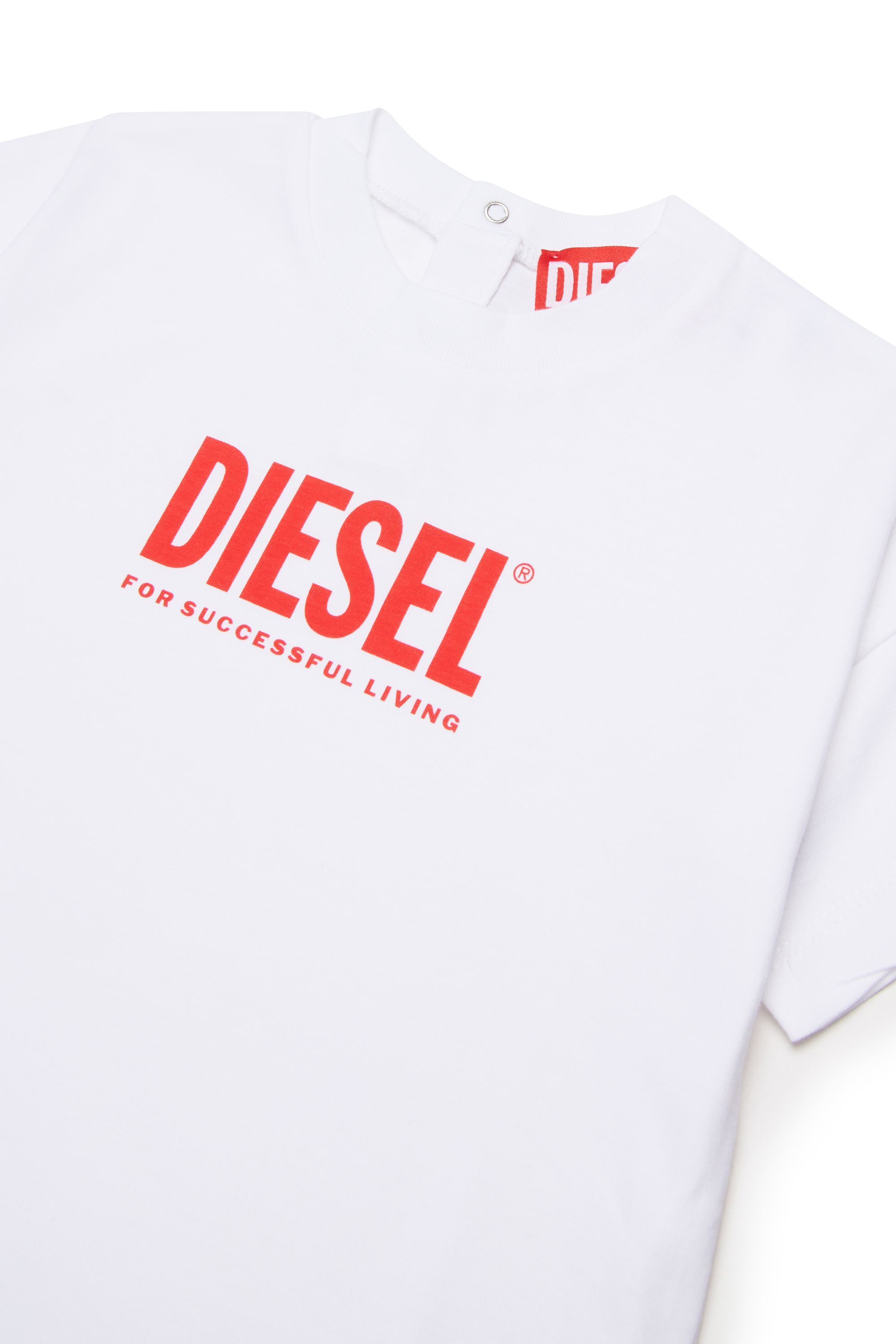 Diesel - MCUZIB, T-shirt in cotone con stampa del logo Donna in Bianco - 3