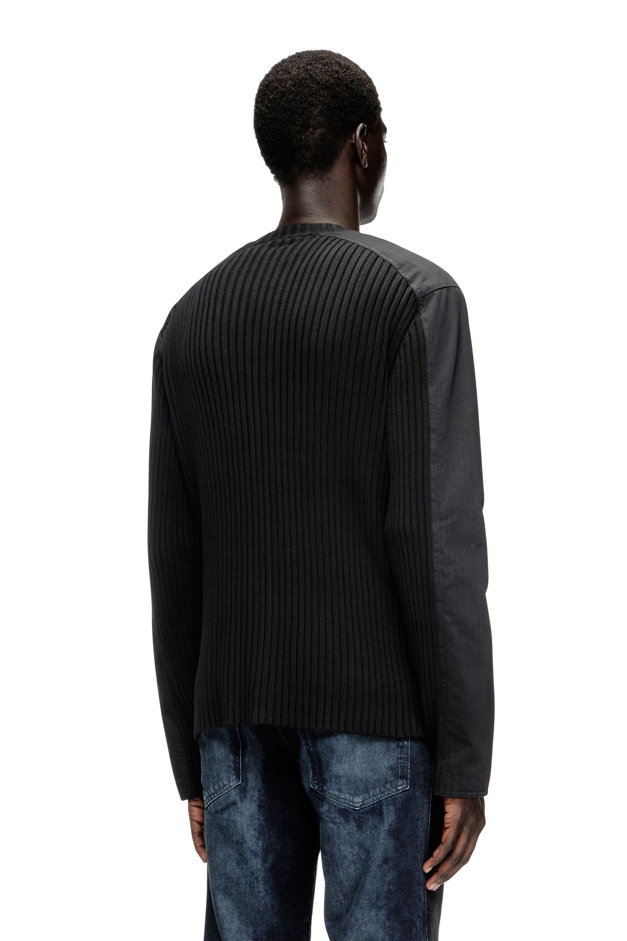 Diesel - K-MATTY, Cardigan con zip e pannelli utility Uomo in Nero - 4