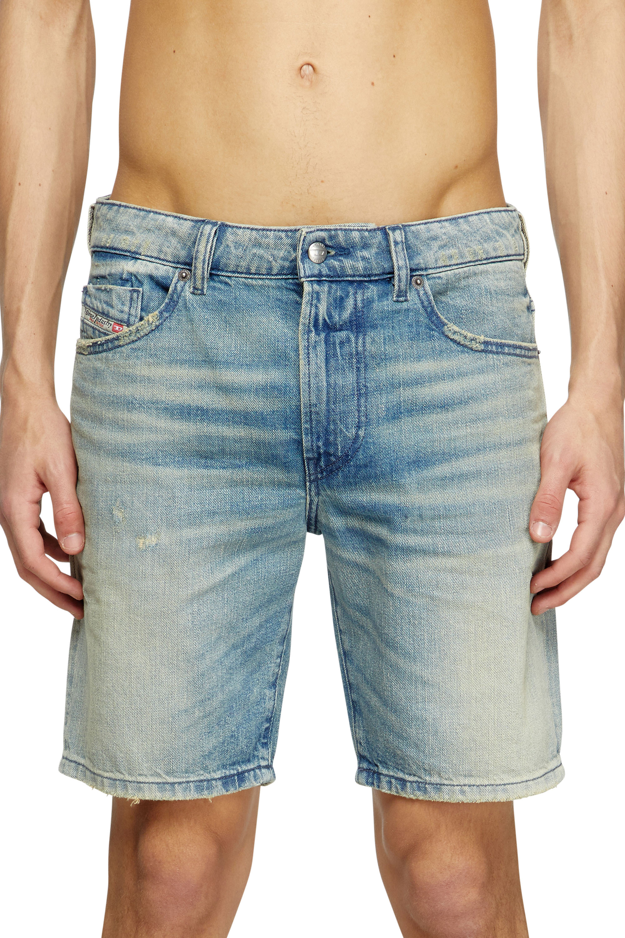 Diesel - D-FIN, Short in denim effetto vissuto Uomo in Blu - 5