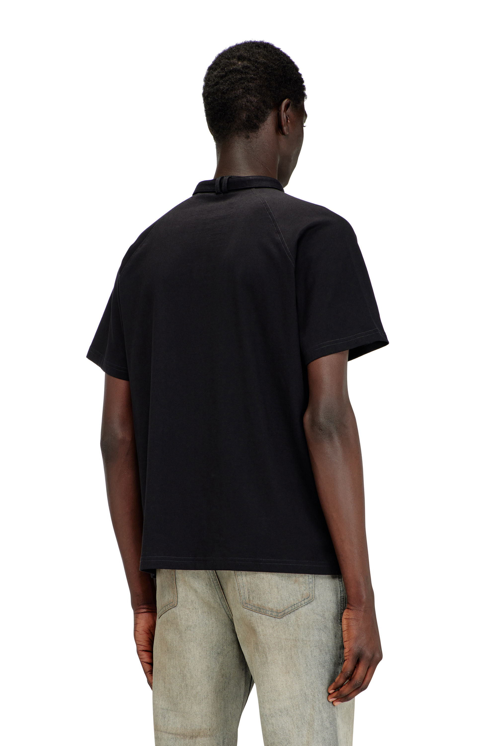 Diesel - T-KAUKO, T-shirt con cinturino biker Uomo in Nero - 4