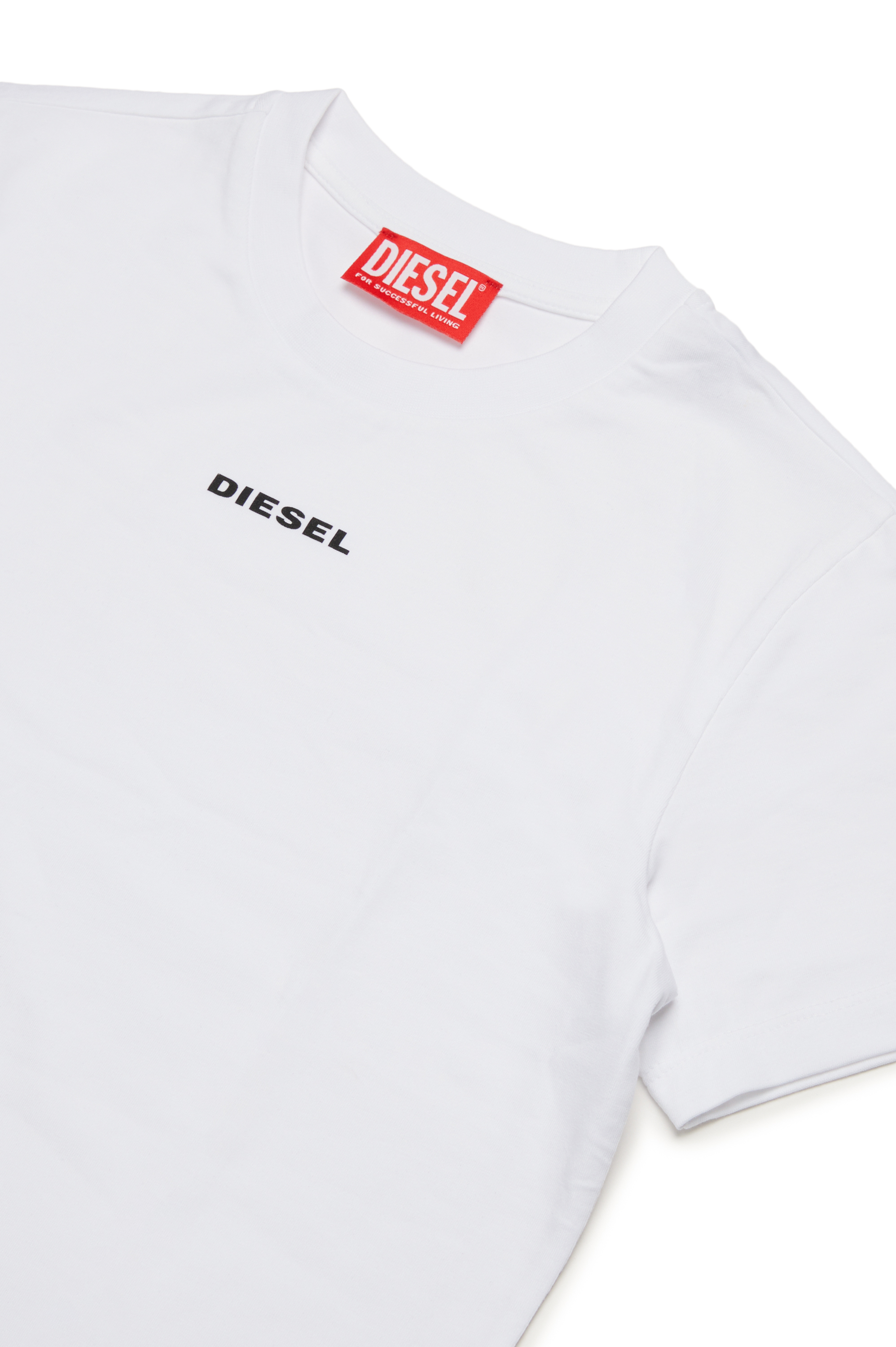 Diesel - UTATOR, Man's Stretch-cotton T-shirt with lettering in White - 3