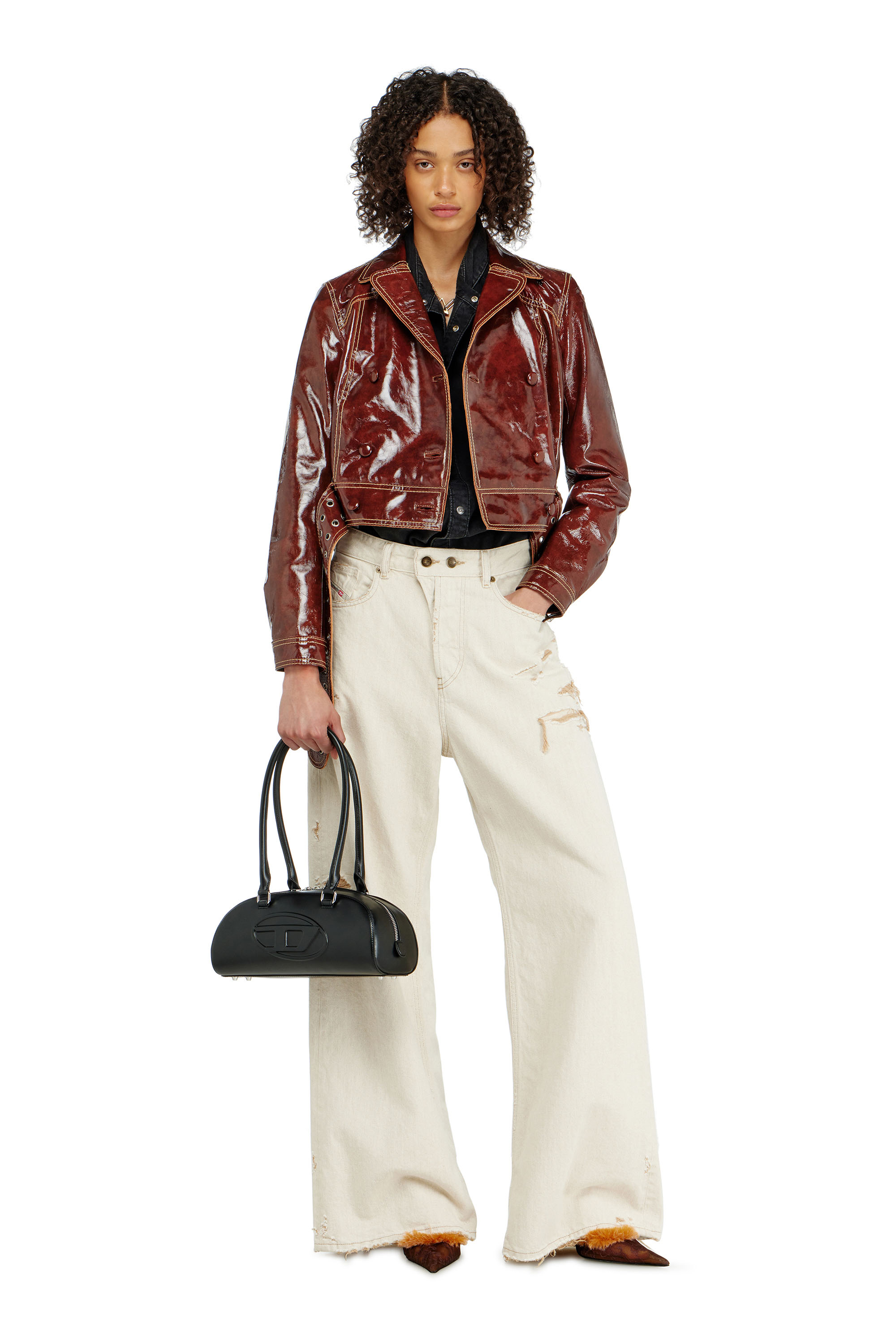 Diesel - L-EGEND, Giacca in vernice con cintura larga Donna in ToBeDefined - 2
