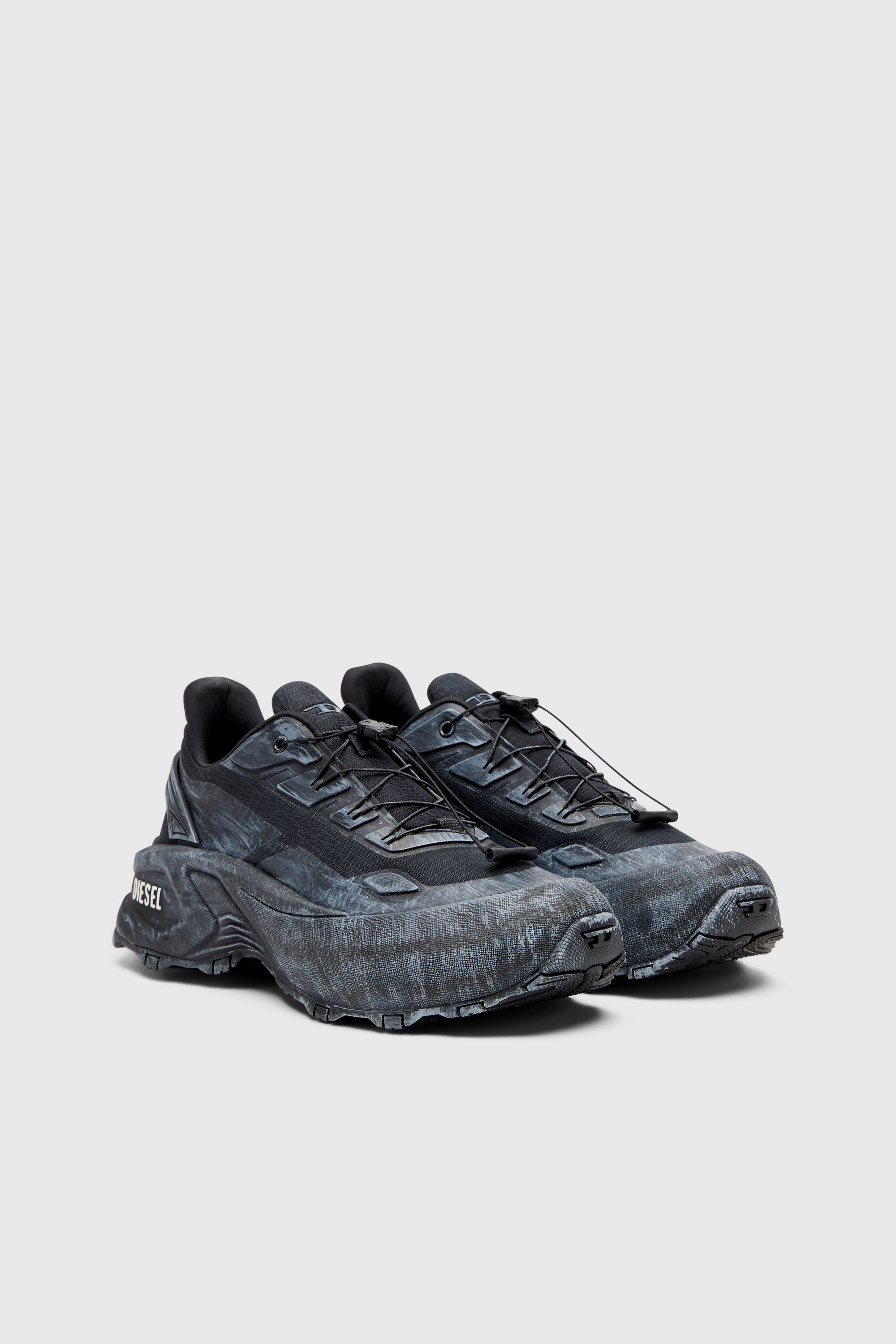 Diesel - D-CAGE RUNNER, D-Cage-Sneaker in ripstop distressed Uomo in Nero - 2