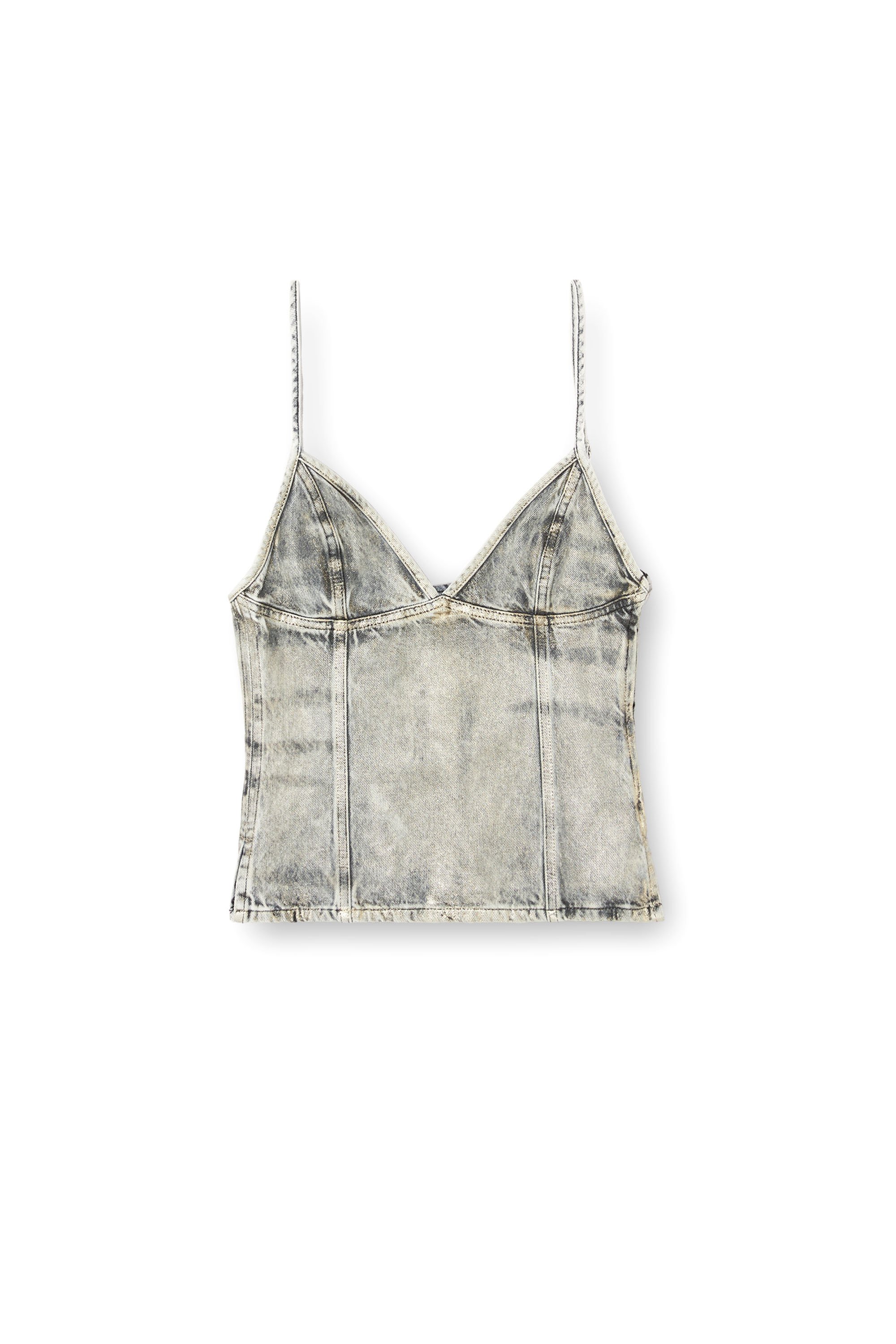 Diesel - DE-FULSY-S, Top in denim coated lucido Donna in Grigio - 3