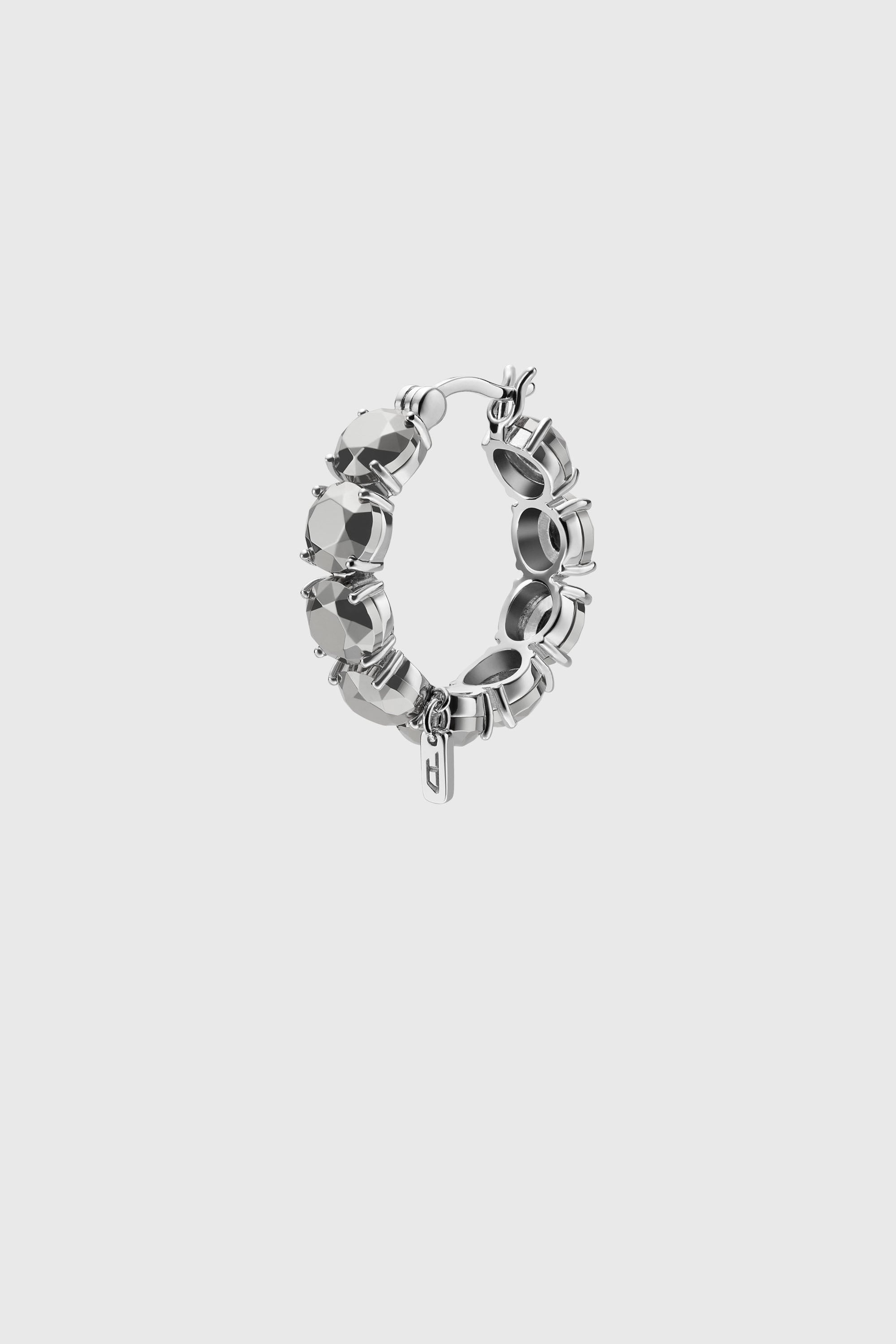 Diesel - DL1357040 STERLING SILVER JEWEL, Unisex's Sterling Silver Hoop Earring in Silver - 2