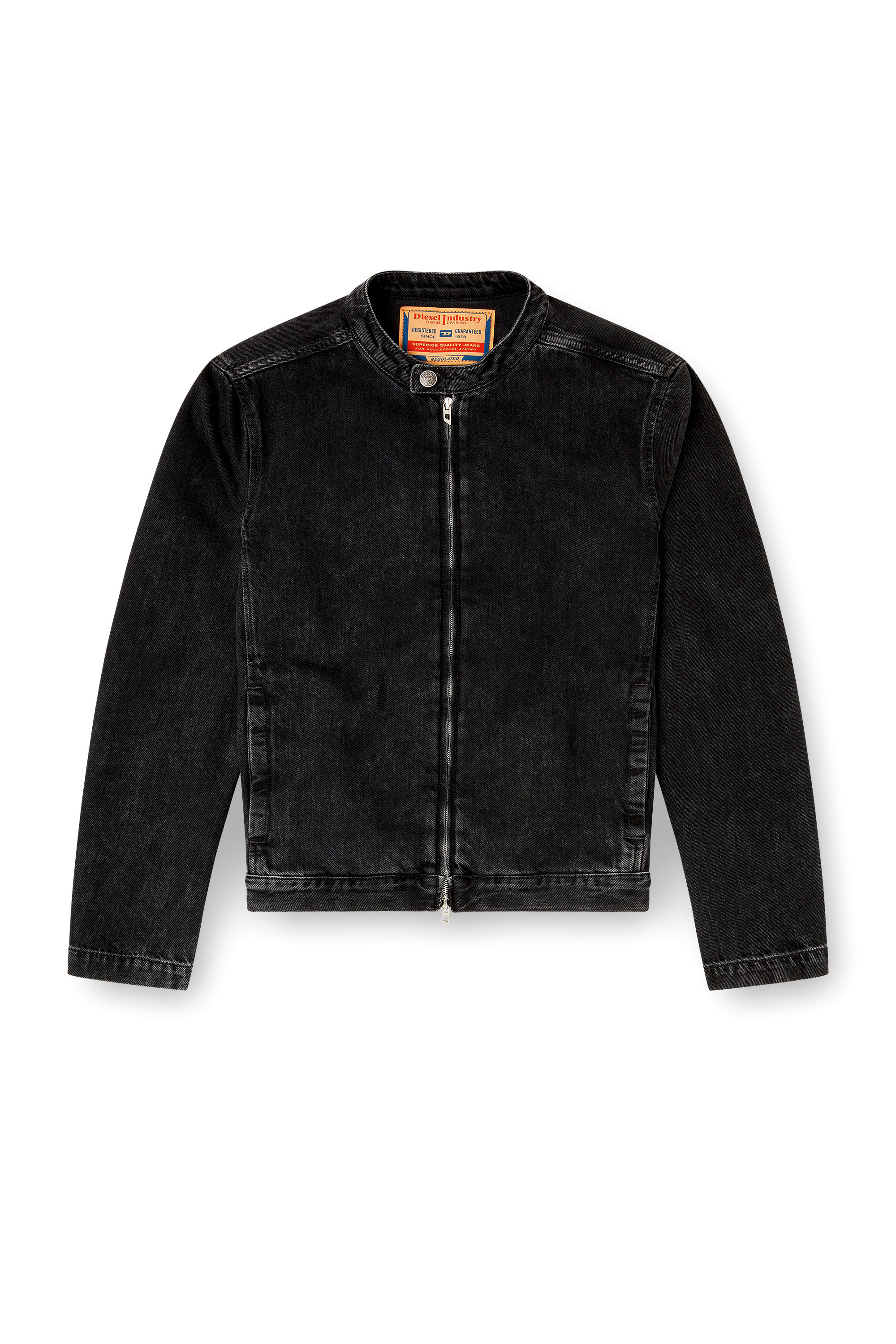 Diesel - D-GLORY, Giacca da motociclista in denim lavaggio clean Uomo in Nero - 2