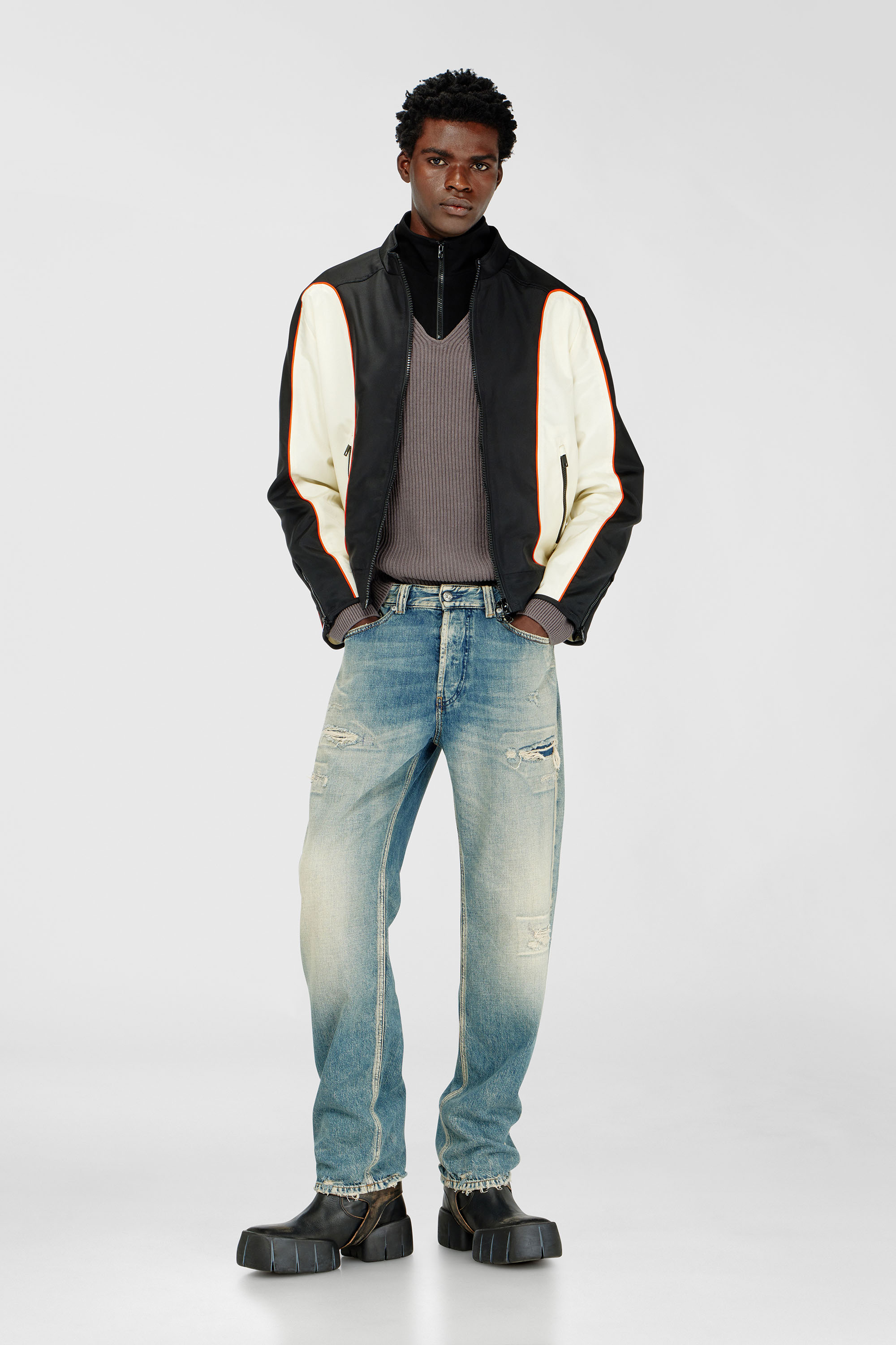 Diesel - J-BLINK-WRD, Giacca in nylon con color block e dettagli a profilo Uomo in Multicolor - 2