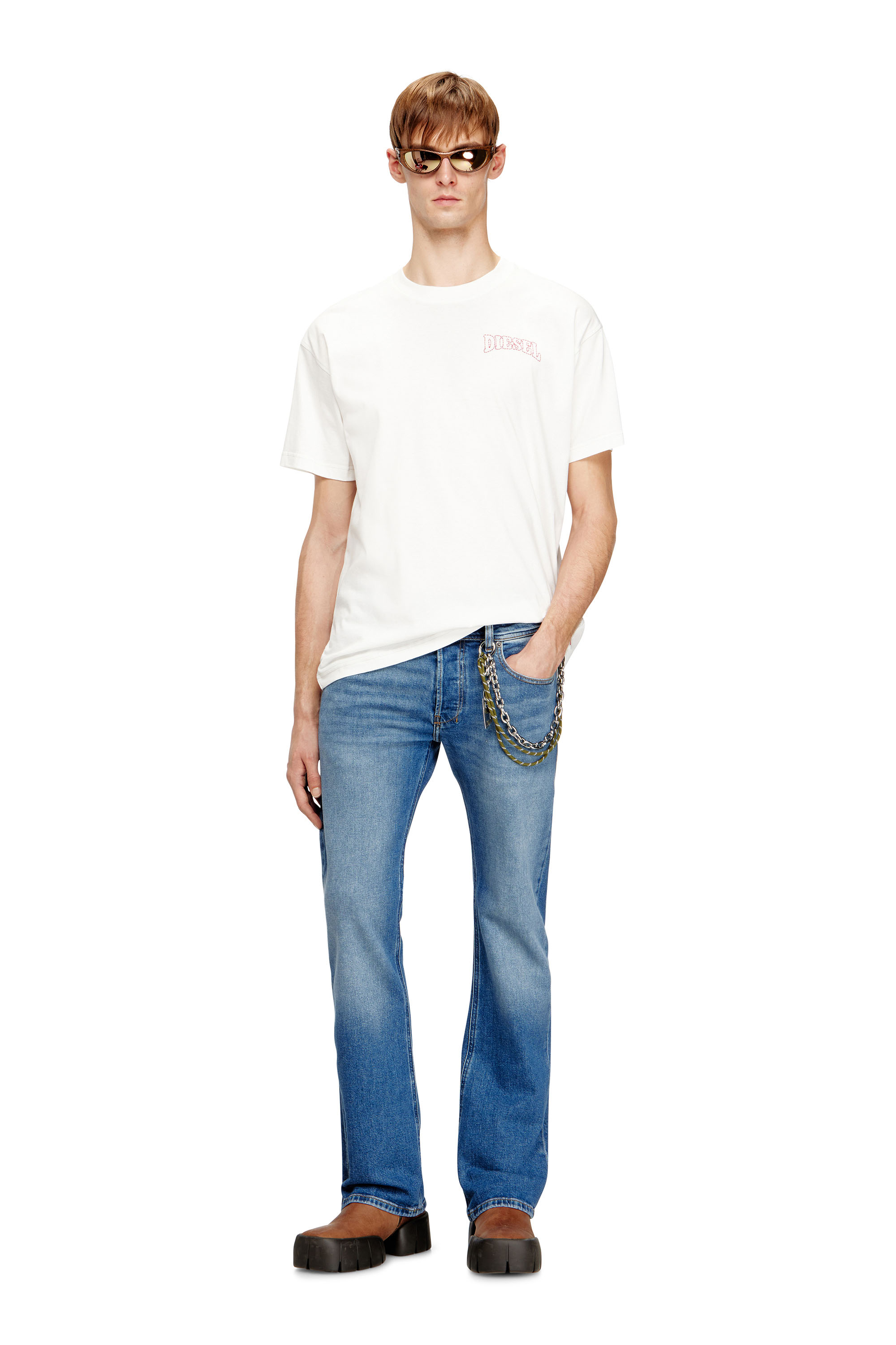 Diesel - T-NORM-V16, T-shirt regular in cotone con ricamo Diesel Uomo in Bianco - 2