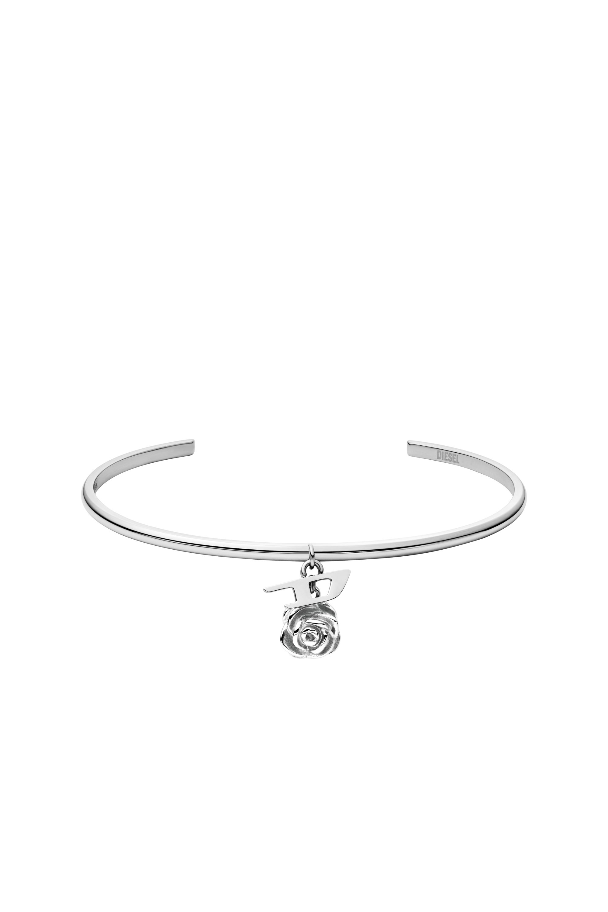 Diesel - DX1620040 JEWELLERY, Bracciale rigido con ciondoli in acciaio Unisex in Argento - 1