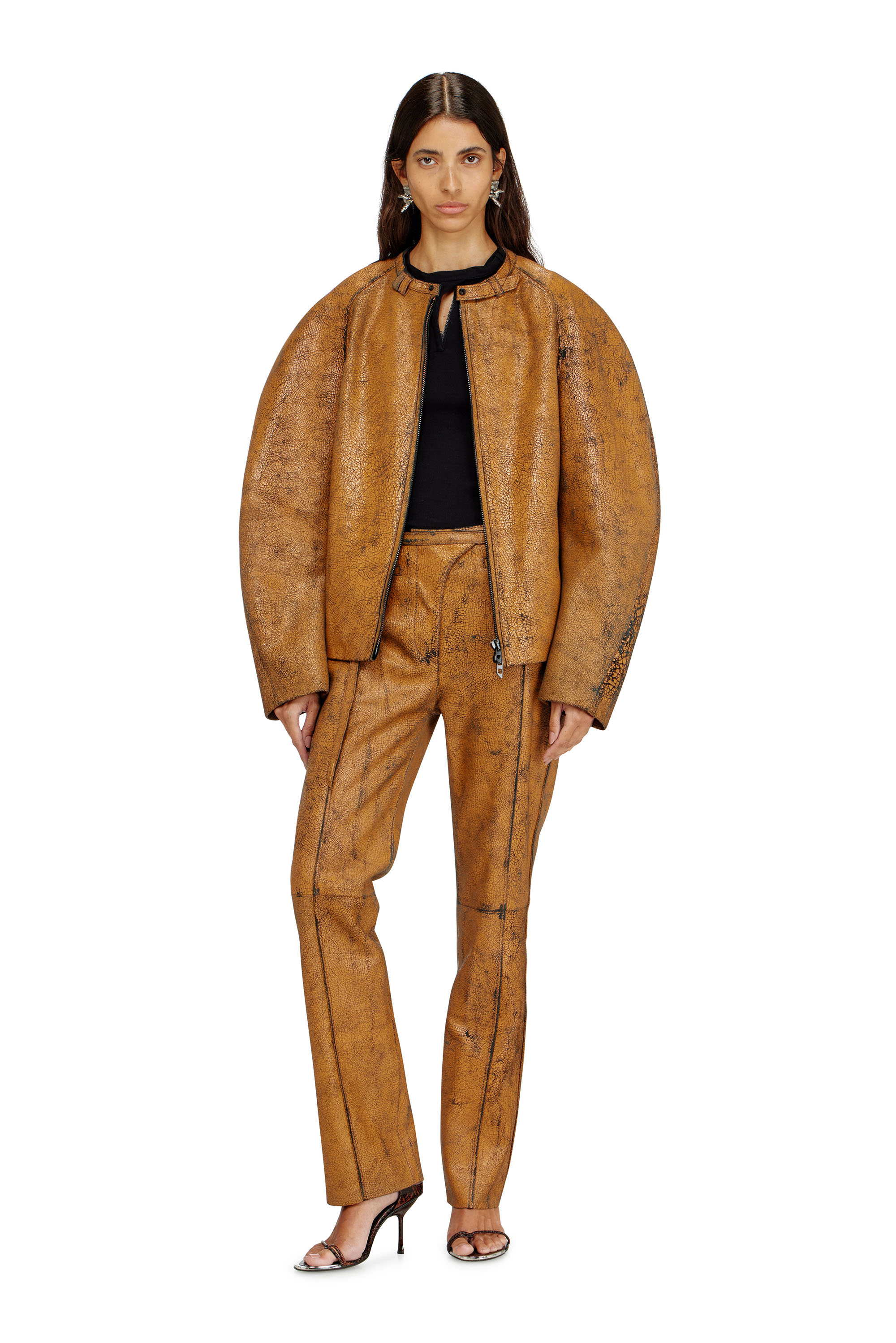 Diesel - T-IARAS, Top in jersey a coste con cinturino biker Donna in Nero - 1