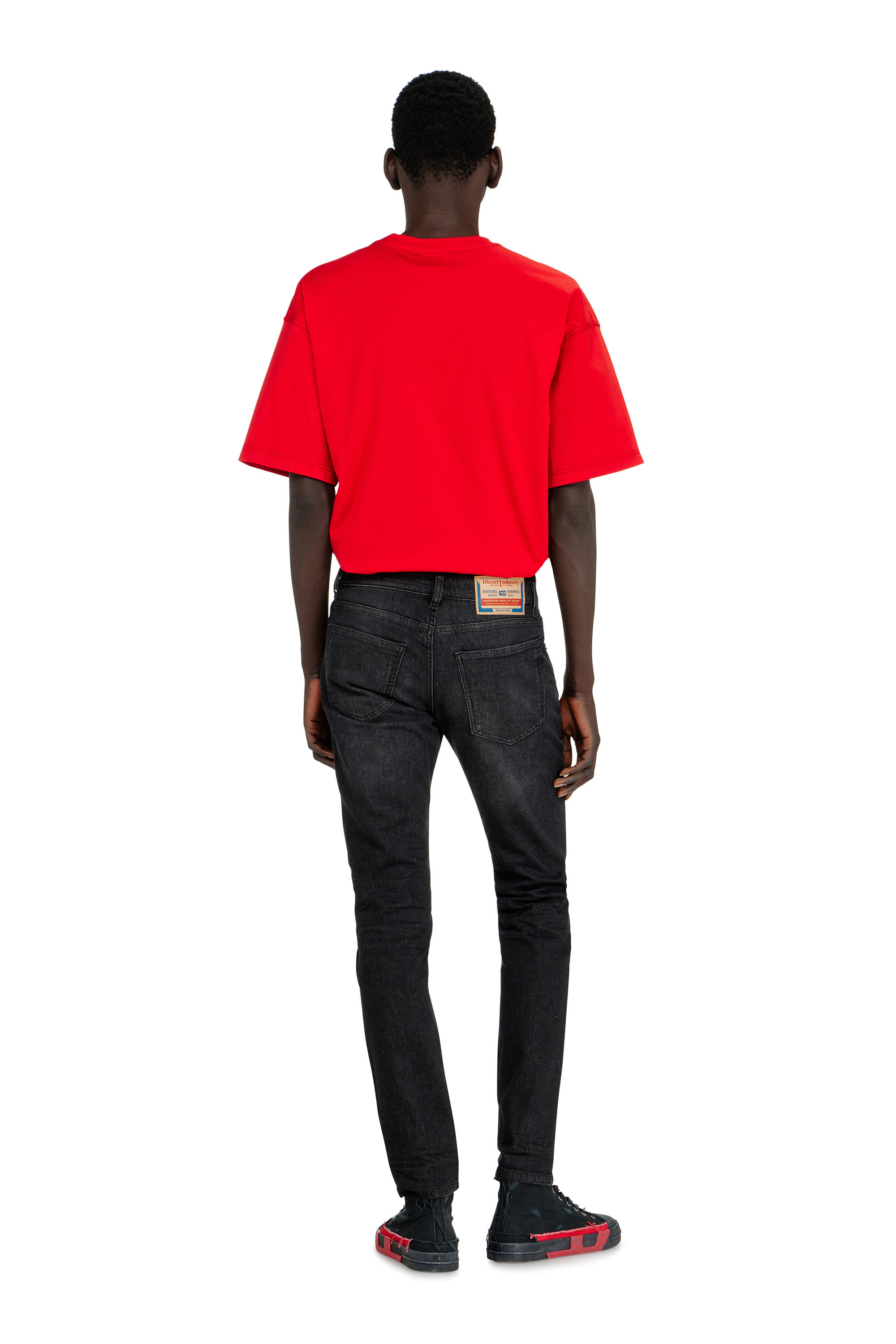 Diesel - Slim Jeans 2019 D-Strukt 0DBDT Uomo, Nero/Grigio scuro - Image 3