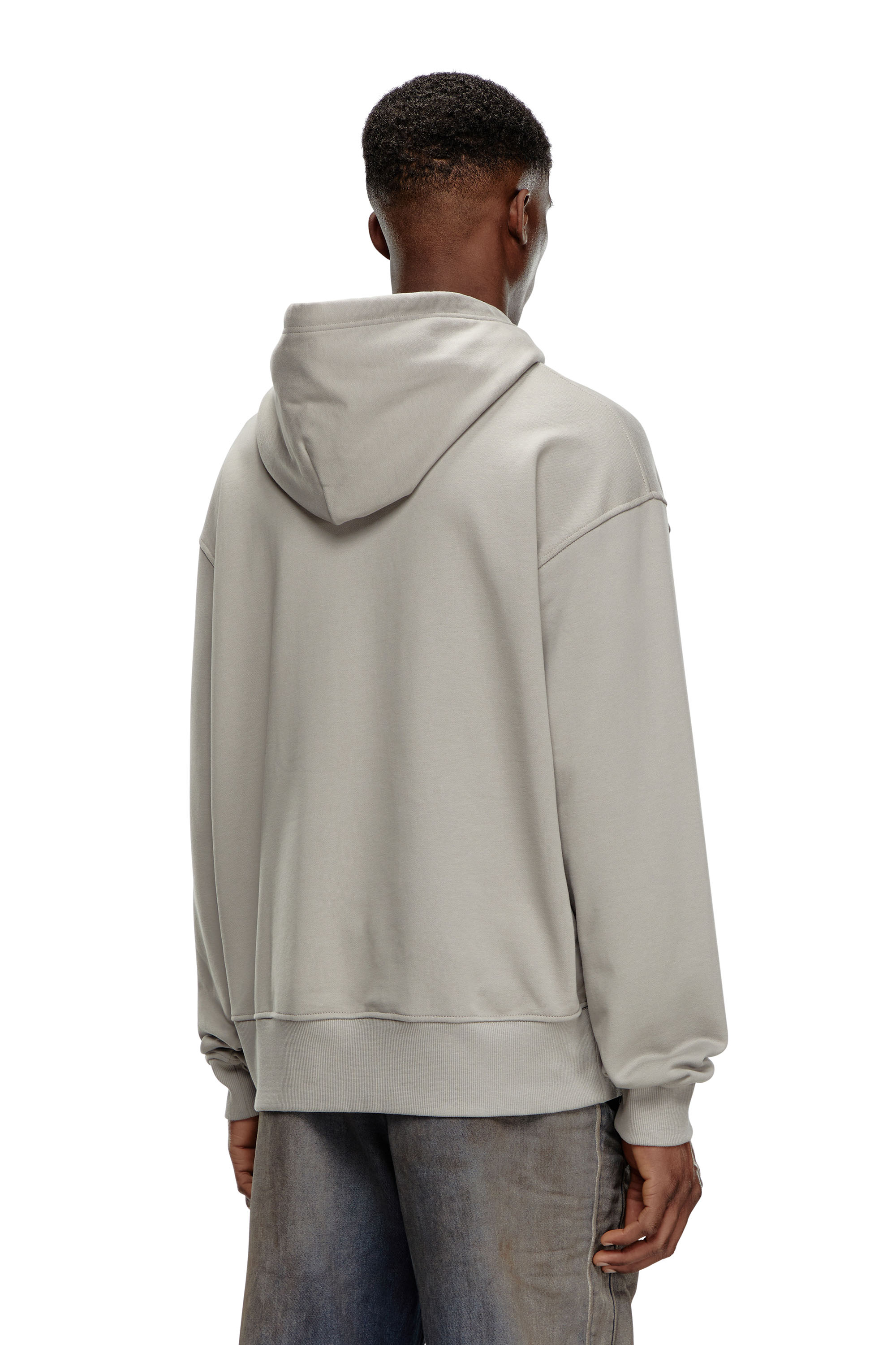 【DIESEL】S-Macs-Hood-Od ロゴ プレート パーカー 関税送料込み Men's Hoodie with Planet logo print | Black | Diesel