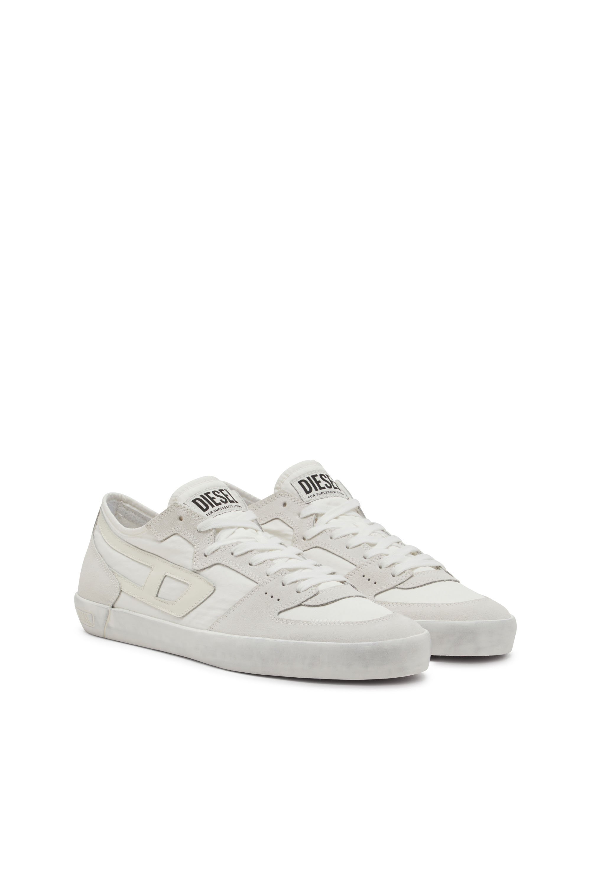 Diesel - S-LEROJI D-1 LOW, S-Leroji D-Sneaker in ripstop imbottito e suede Uomo in Bianco - 2