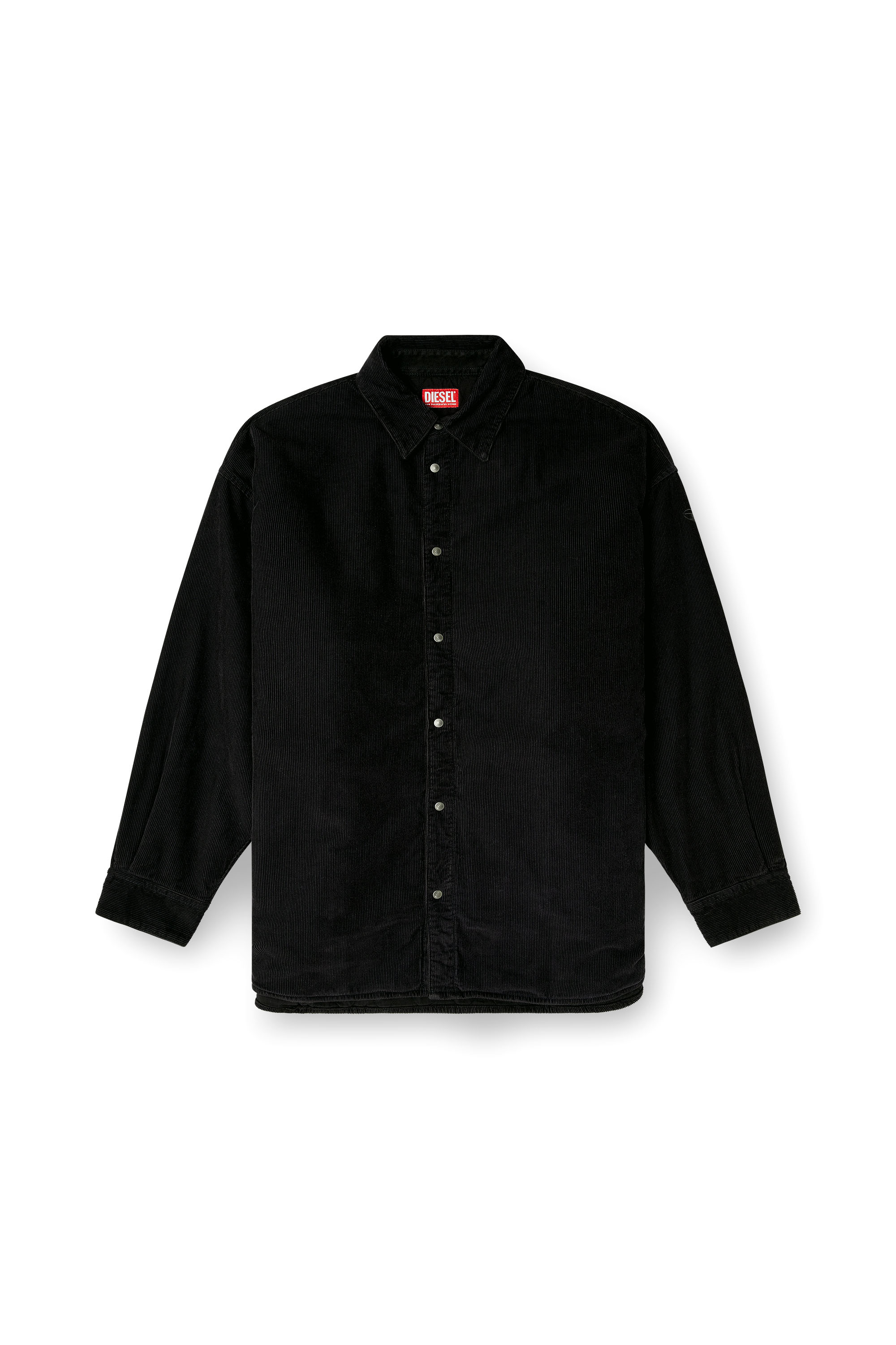 Diesel - S-BAGGY-PADD-HGBK, Camicia in cotone con ricamo Oval D Uomo in Nero - 2