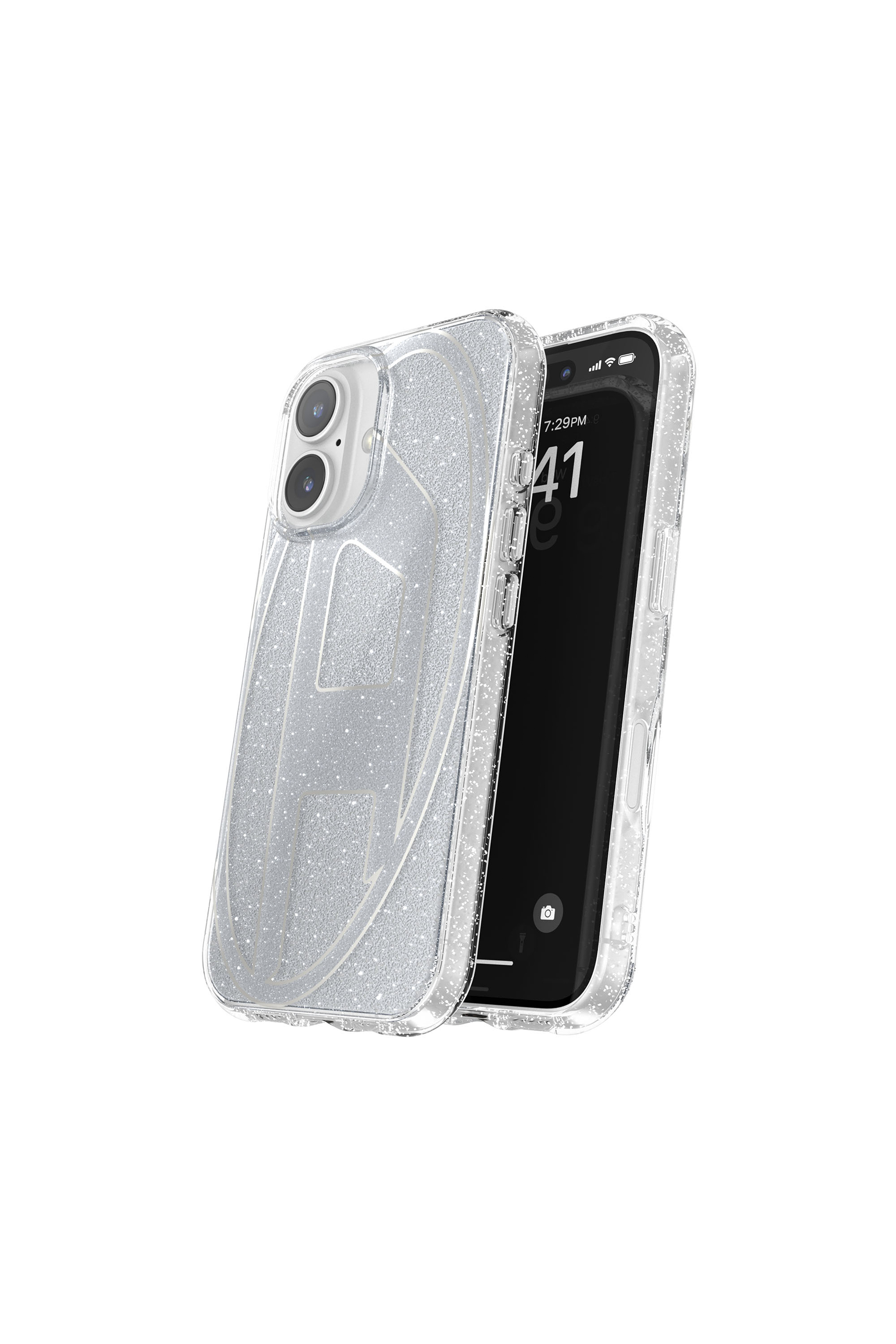 Diesel - 60151 AOP CASE, Cover glitterata per iP 16 Unisex in Argento - 2