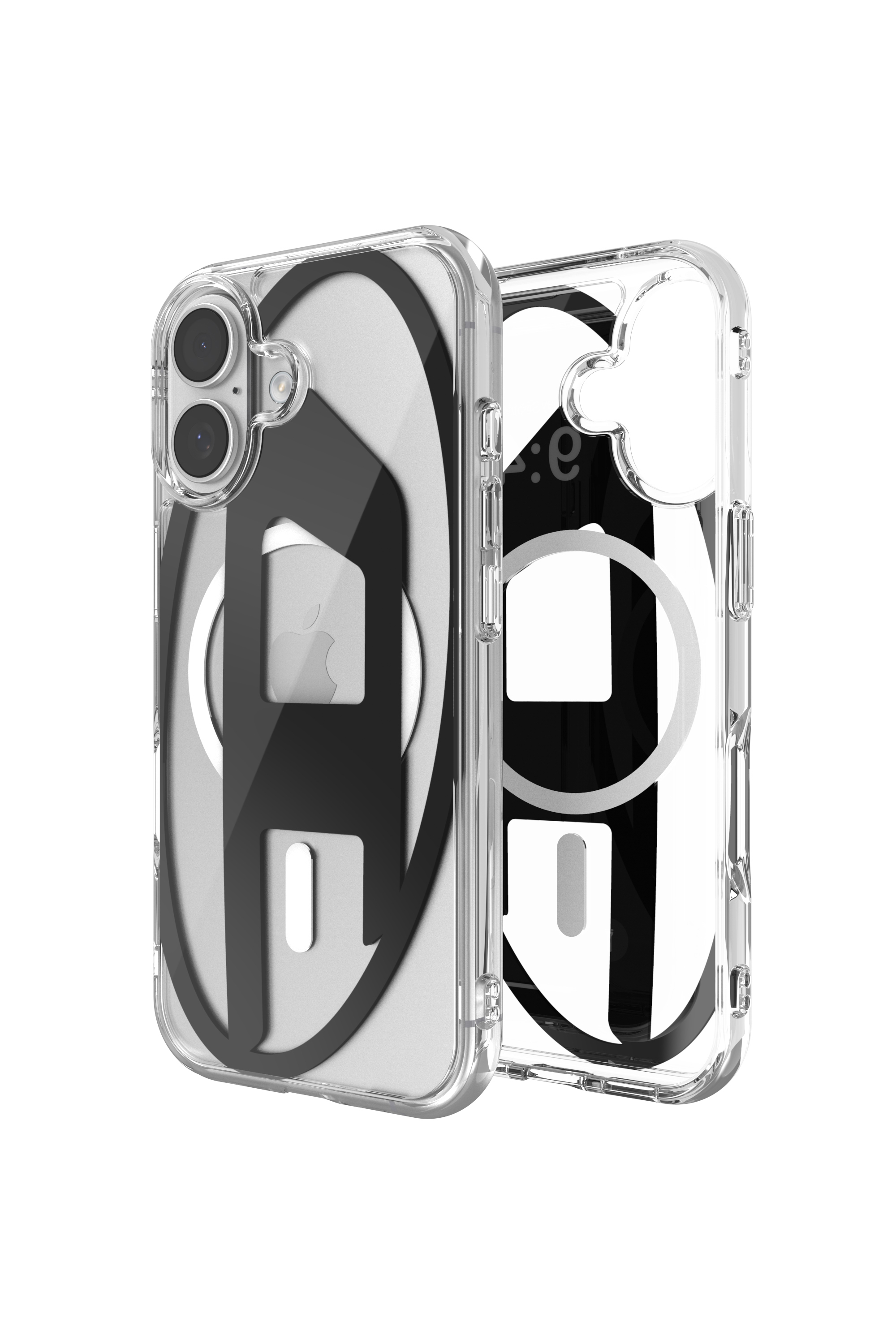 Diesel - 60415 AOP CASE, Custodia metallica Oval D con Magsafe per iPhone 17 Unisex in Nero - 1