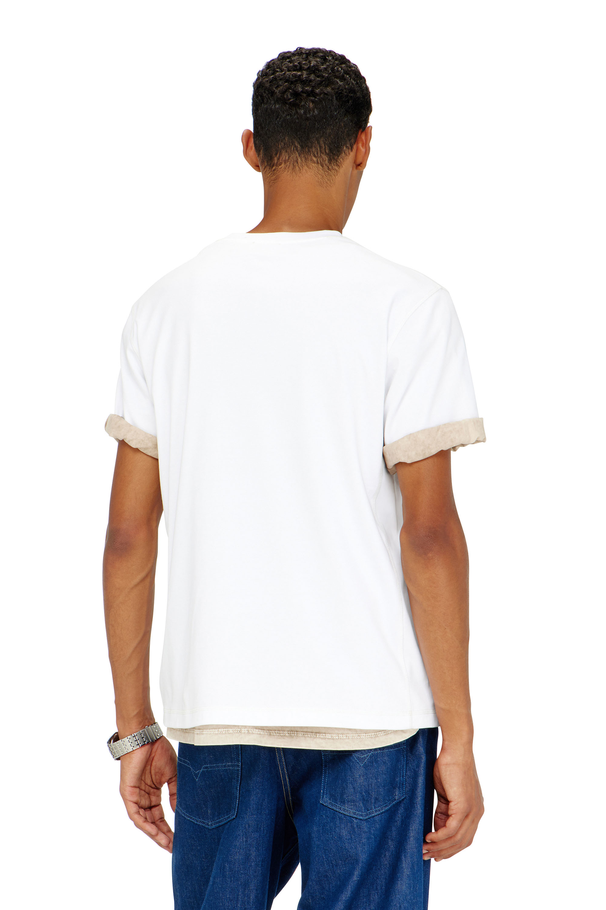 Diesel - T-MADJUST-TR, T-shirt regular con girocollo e Oval D Uomo in Bianco - 4