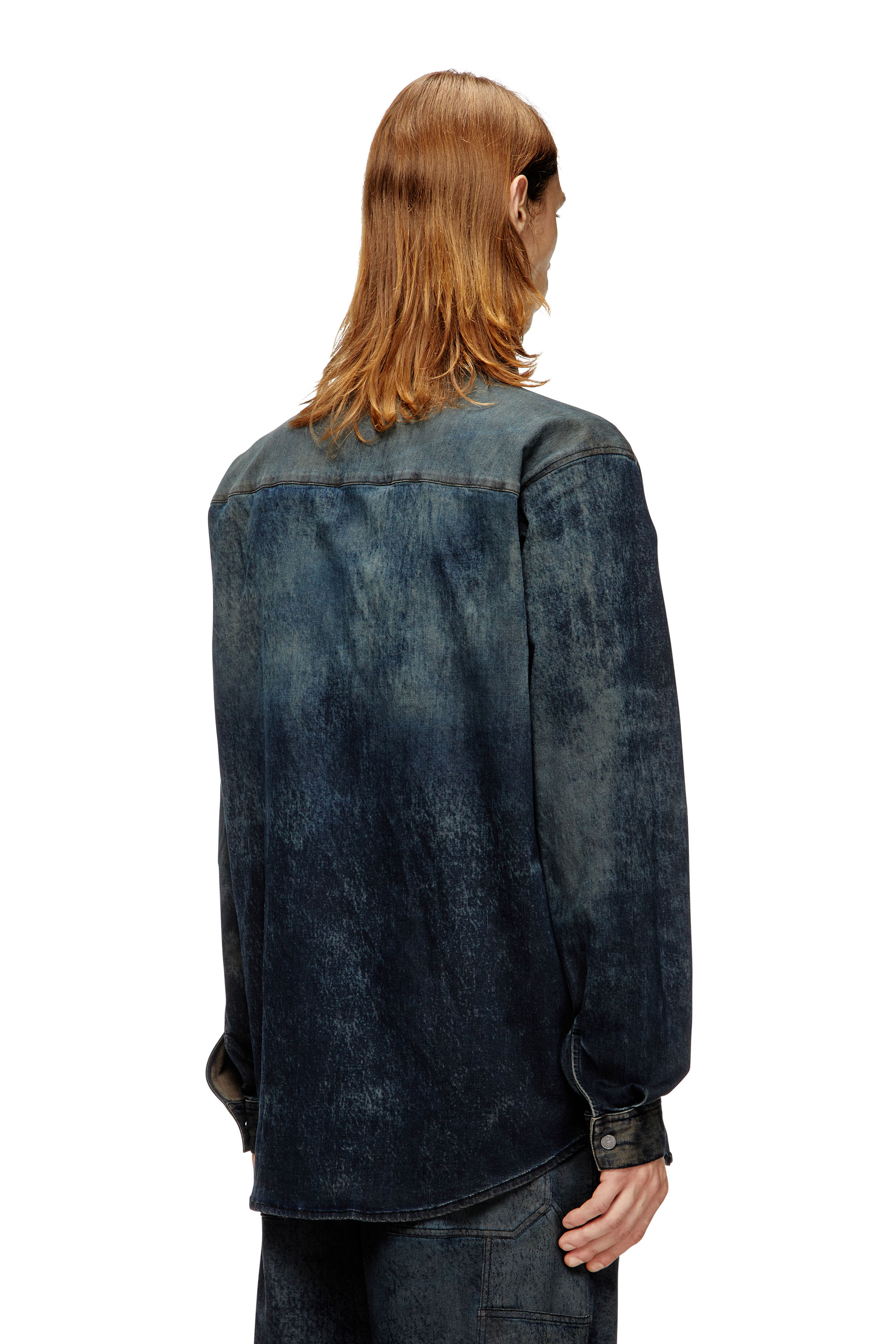 Diesel - S-SIMPLY-EPBS, Camicia in misto cotone con logo Uomo in Nero - 4