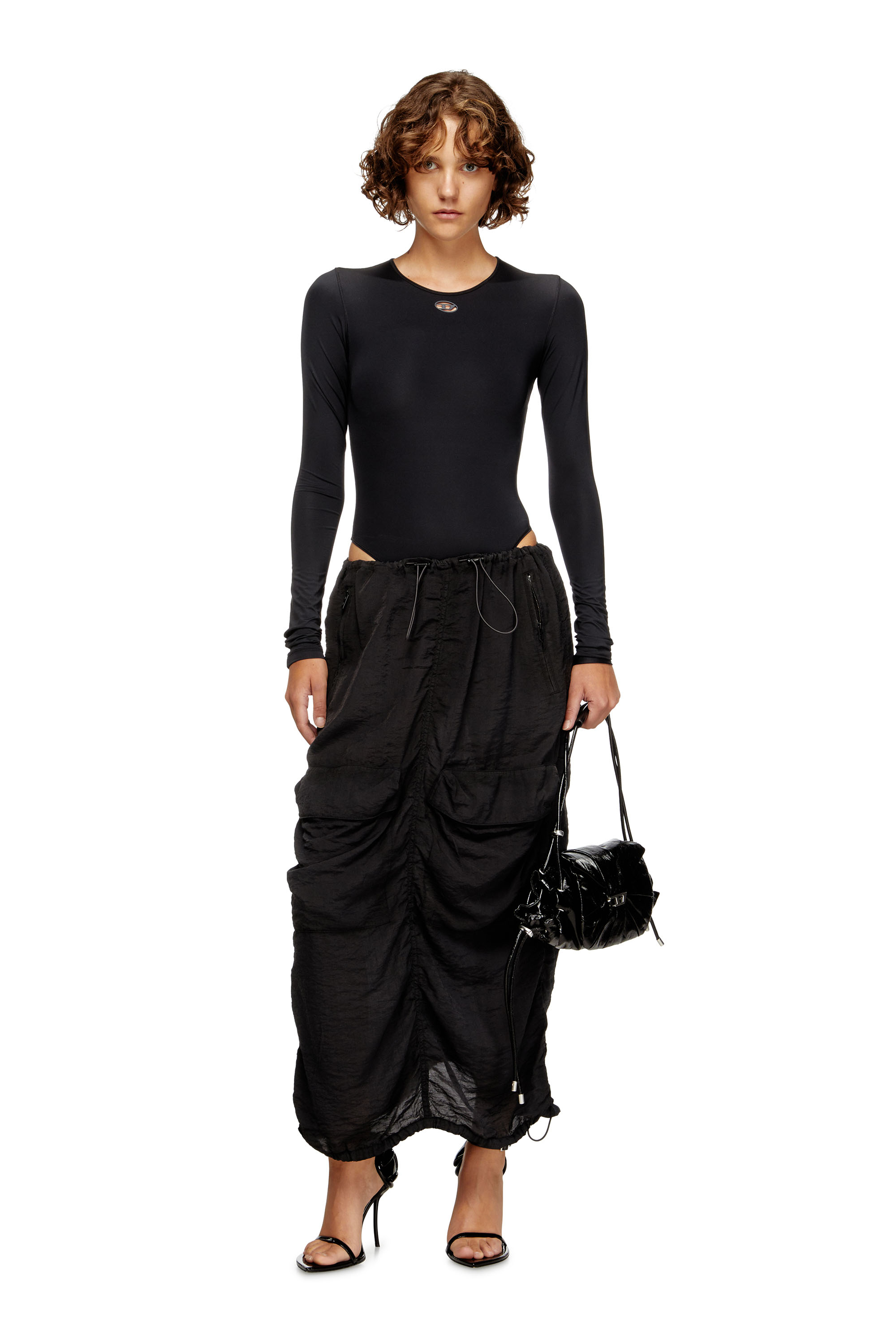 Diesel - ANGELINA-UTLT, Body in nylon stretch Donna in Nero - 4