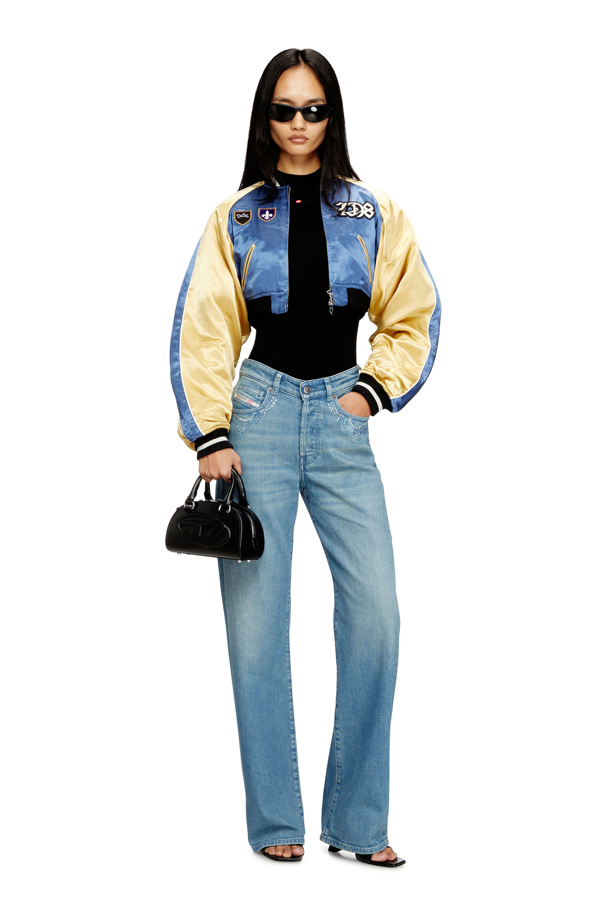 Diesel - G-OSPEL-CP, Giacca souvenir corta in raso Donna in Multicolor - 2