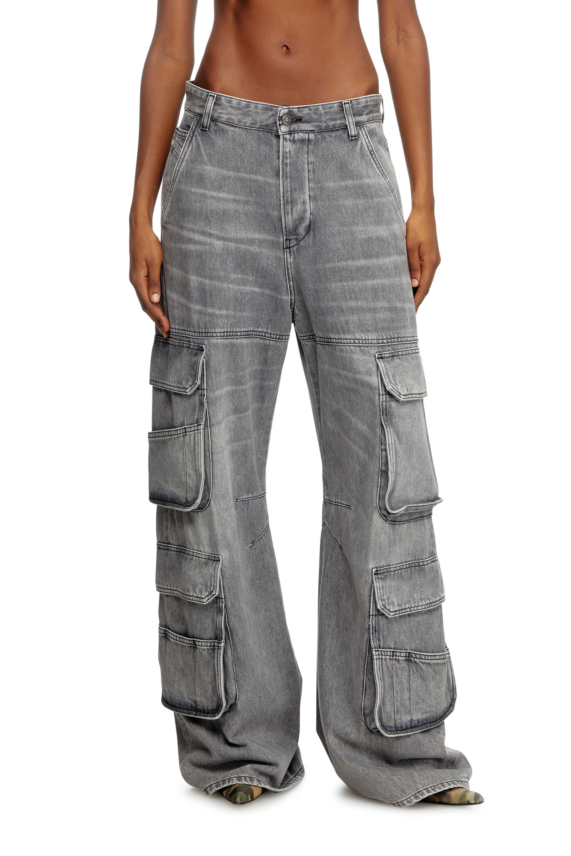 Diesel - Relaxed Jeans 1996 D-Sire 0DCBE Donna, Grigio Chiaro - Image 2