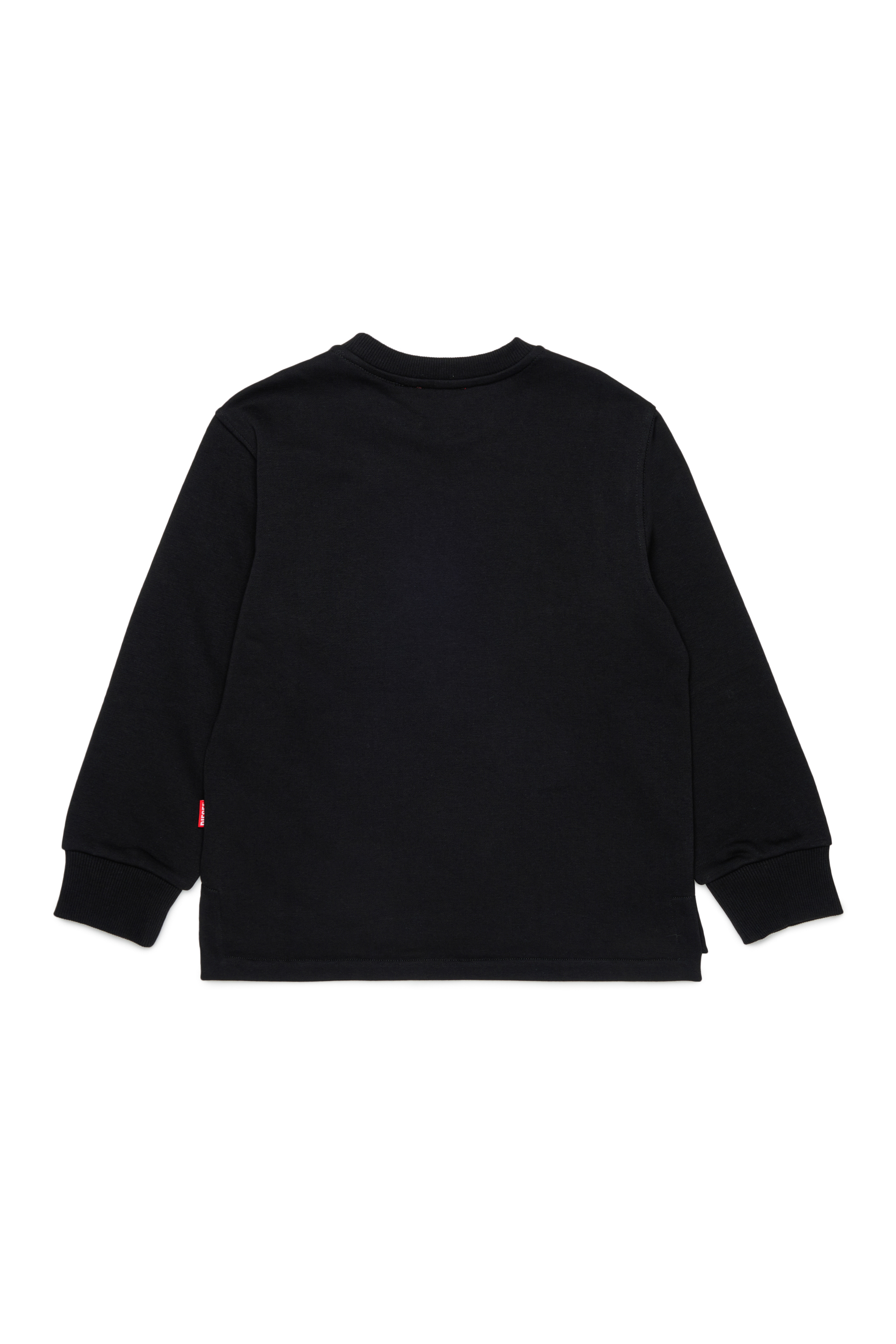 Diesel - SRES OVER, Felpa cut-off con stampa logo Uomo in Nero - 2