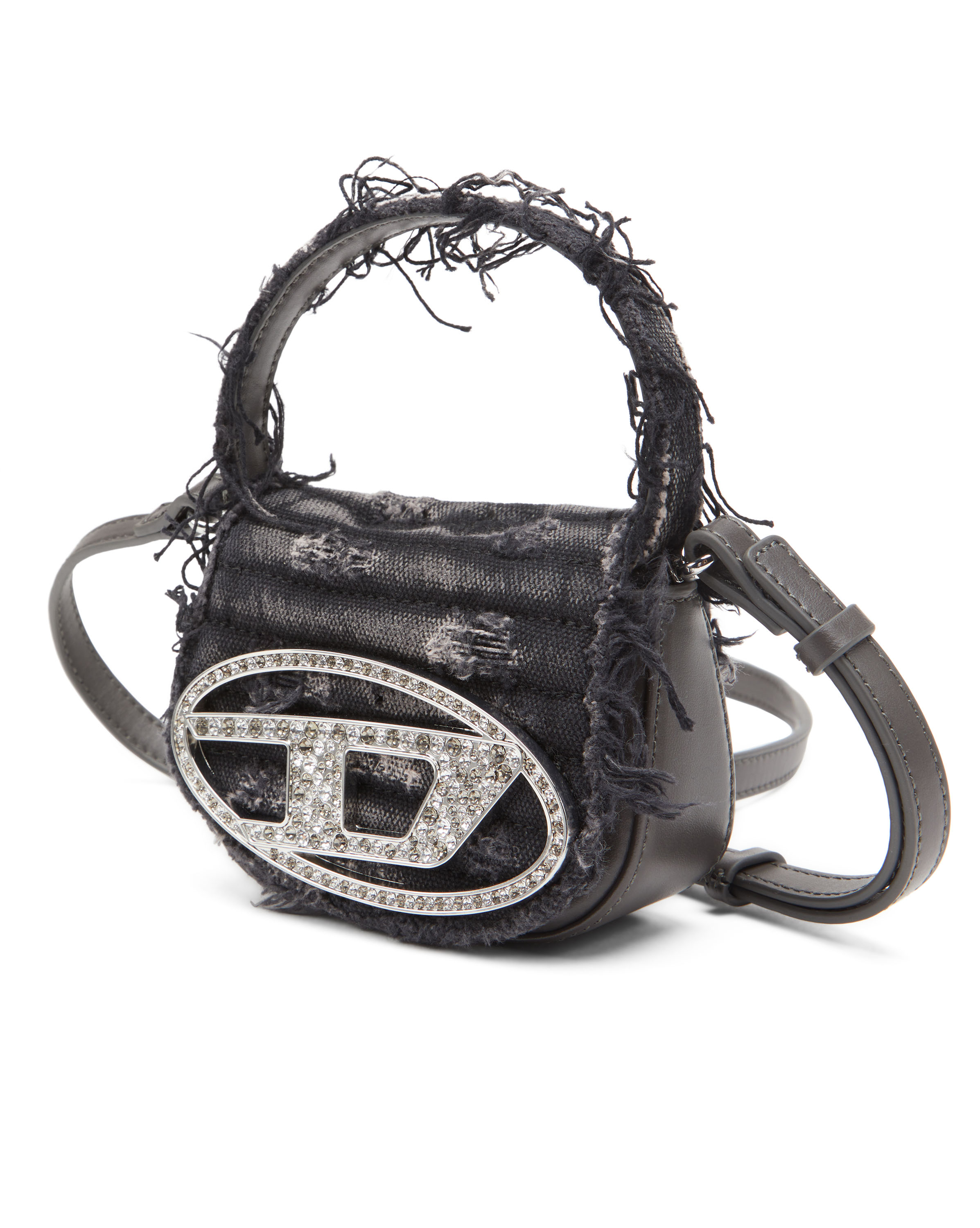Diesel - 1DR XS, 1DR XS - Iconica mini borsa in tela con cristalli Donna in Nero - 6