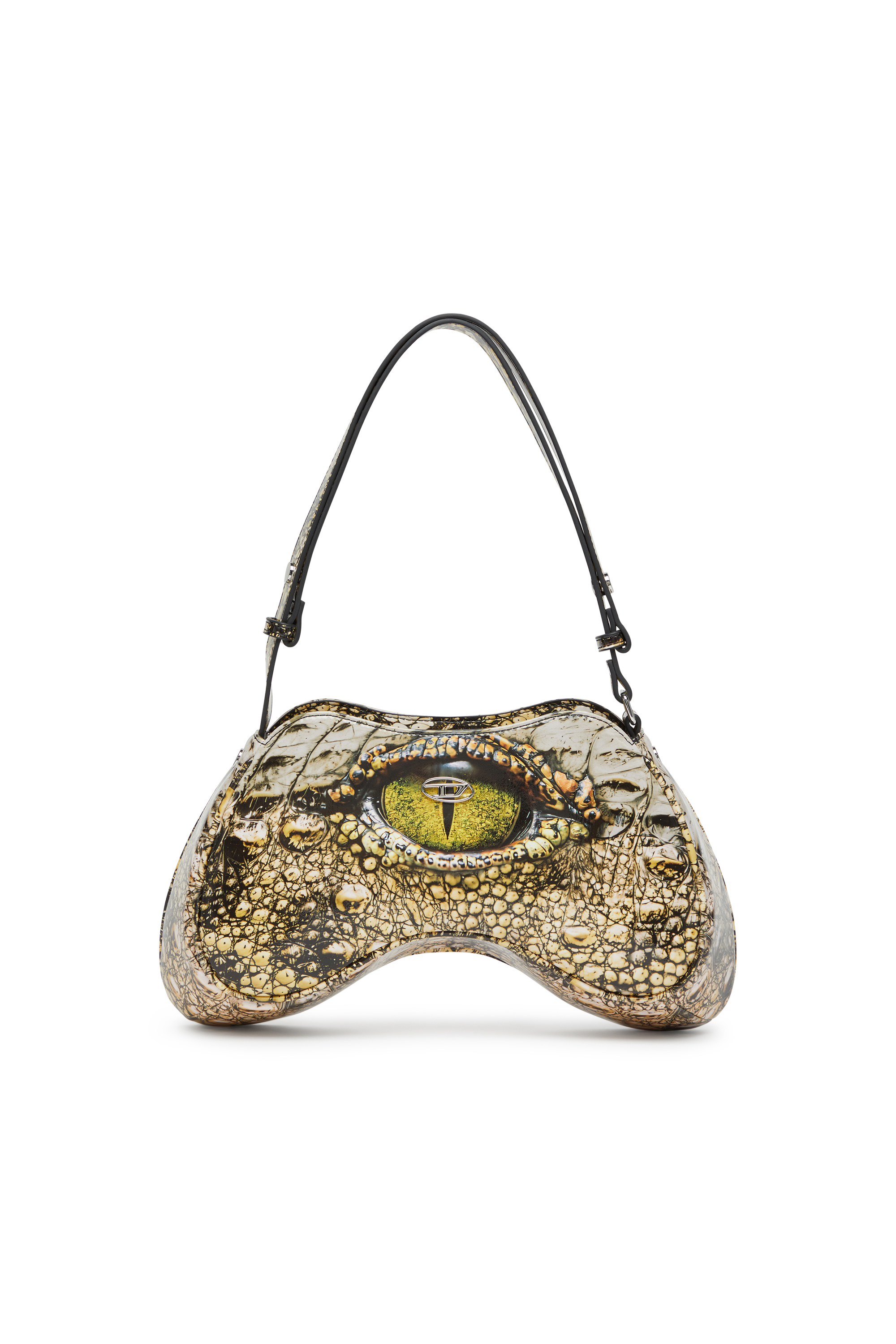 Diesel - PLAY SHOULDER, Play-Borsa a spalla lucida Donna in Giallo - 1