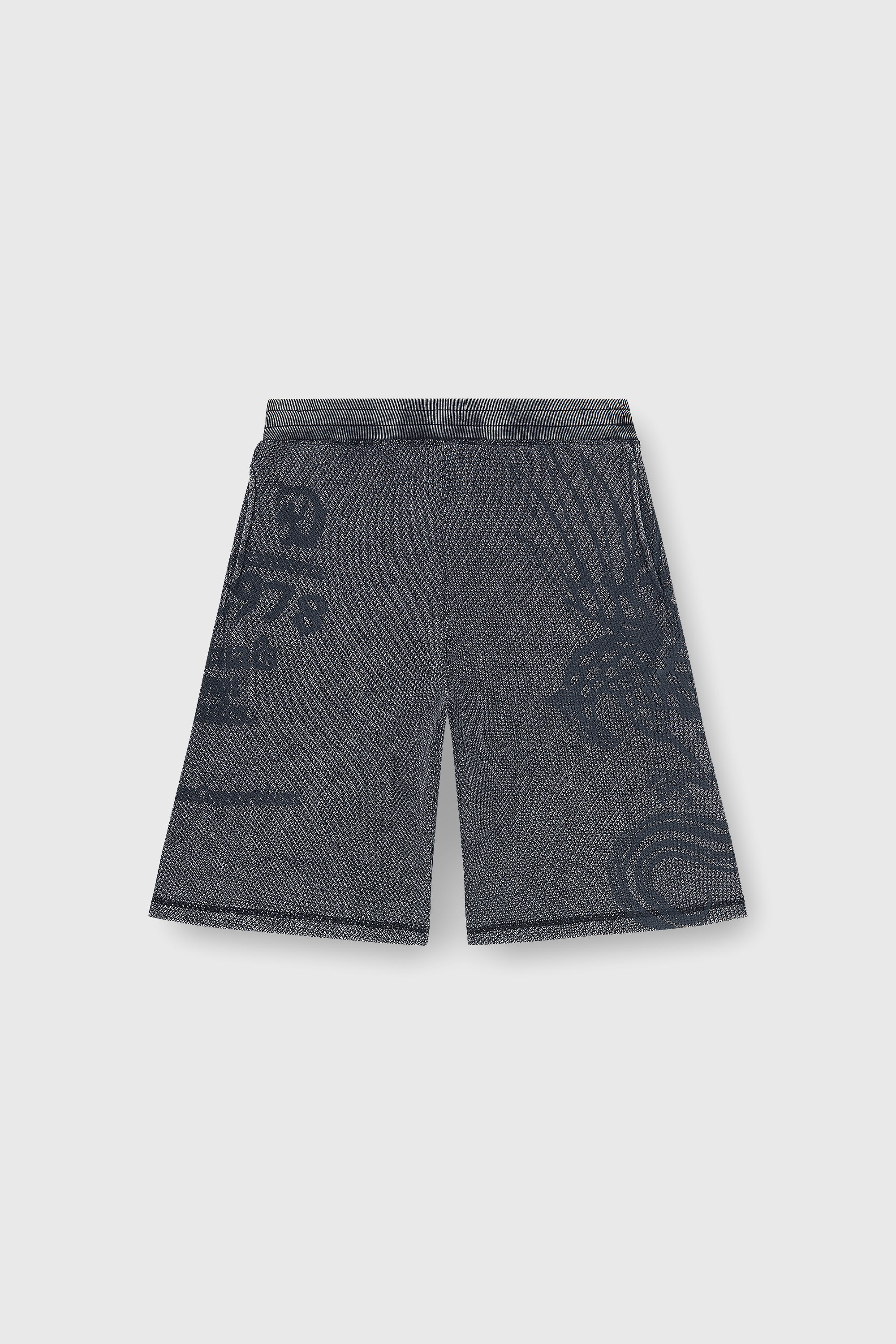 Diesel - P-ERRY, Shorts in cotone mesh con stampe Uomo in Grigio - 2