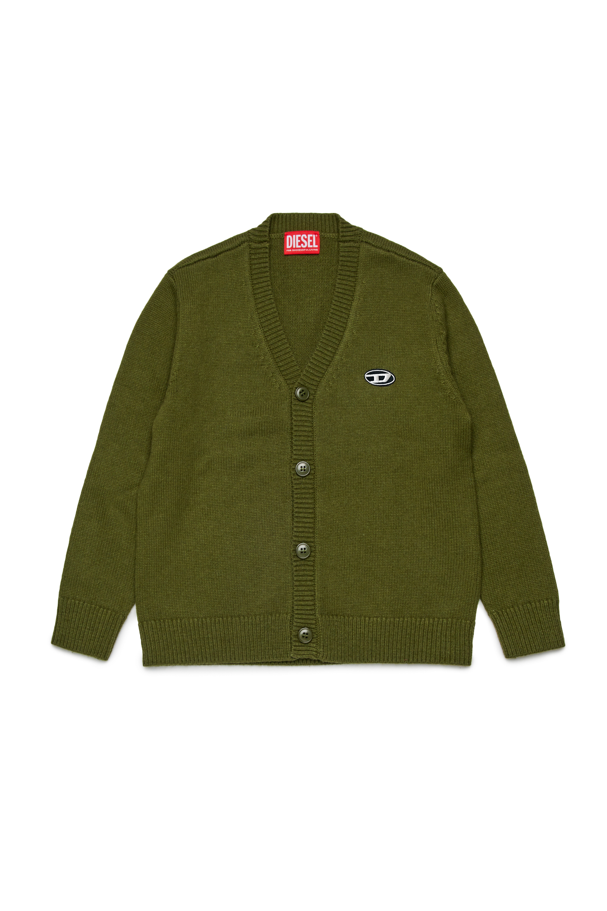 Diesel - KRAMCARDIGAN, Cardigan in lana Uomo in Verde - 1