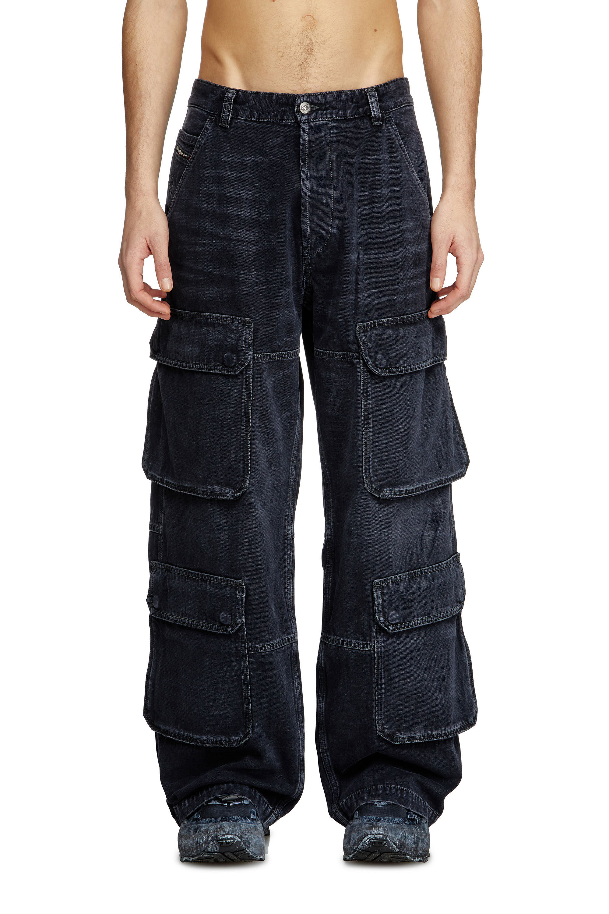 Relaxed Jeans D-Touch 007Z9, Nero/Grigio scuro Diesel - Relaxed Jeans D-Touch 007Z9 Uomo, Nero/Grigio scuro - Image 3