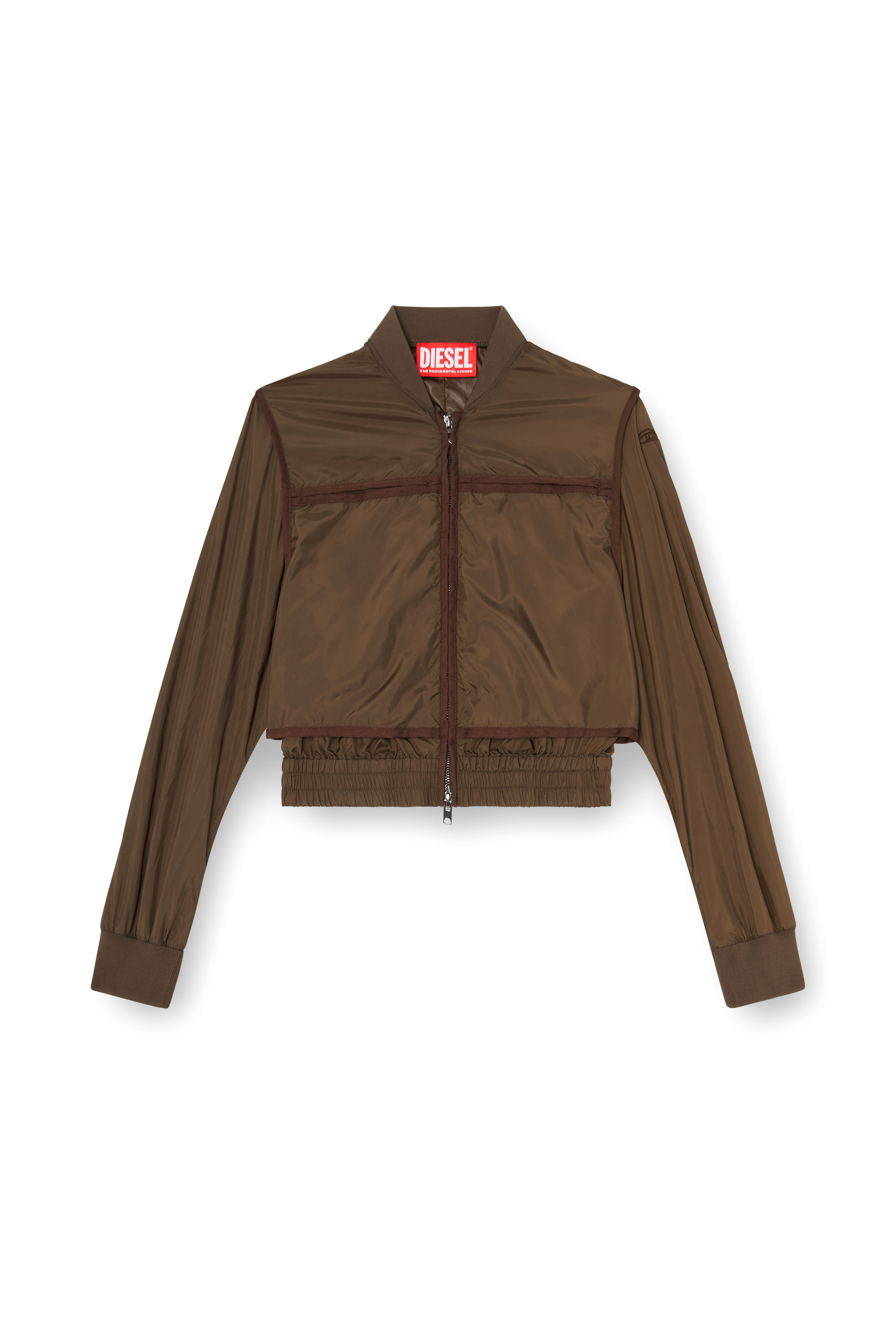 Diesel - G-OTHAM, Giacca in nylon con nastrature tono su tono Donna in Marrone - 3