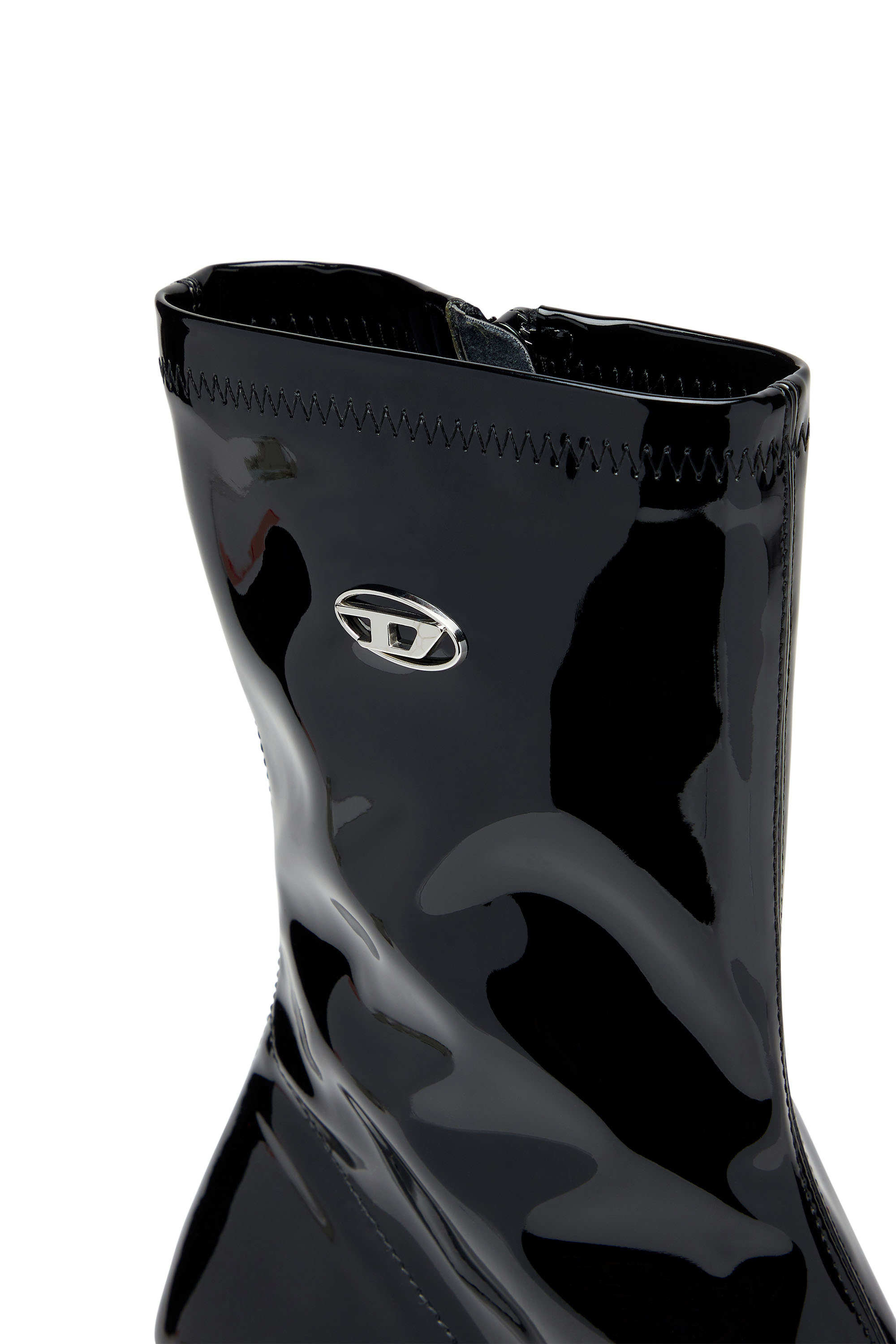 Diesel - D-AMBER MD BT, D-Amber-Ankle boots in PU stretch glossy Donna in Nero - 4