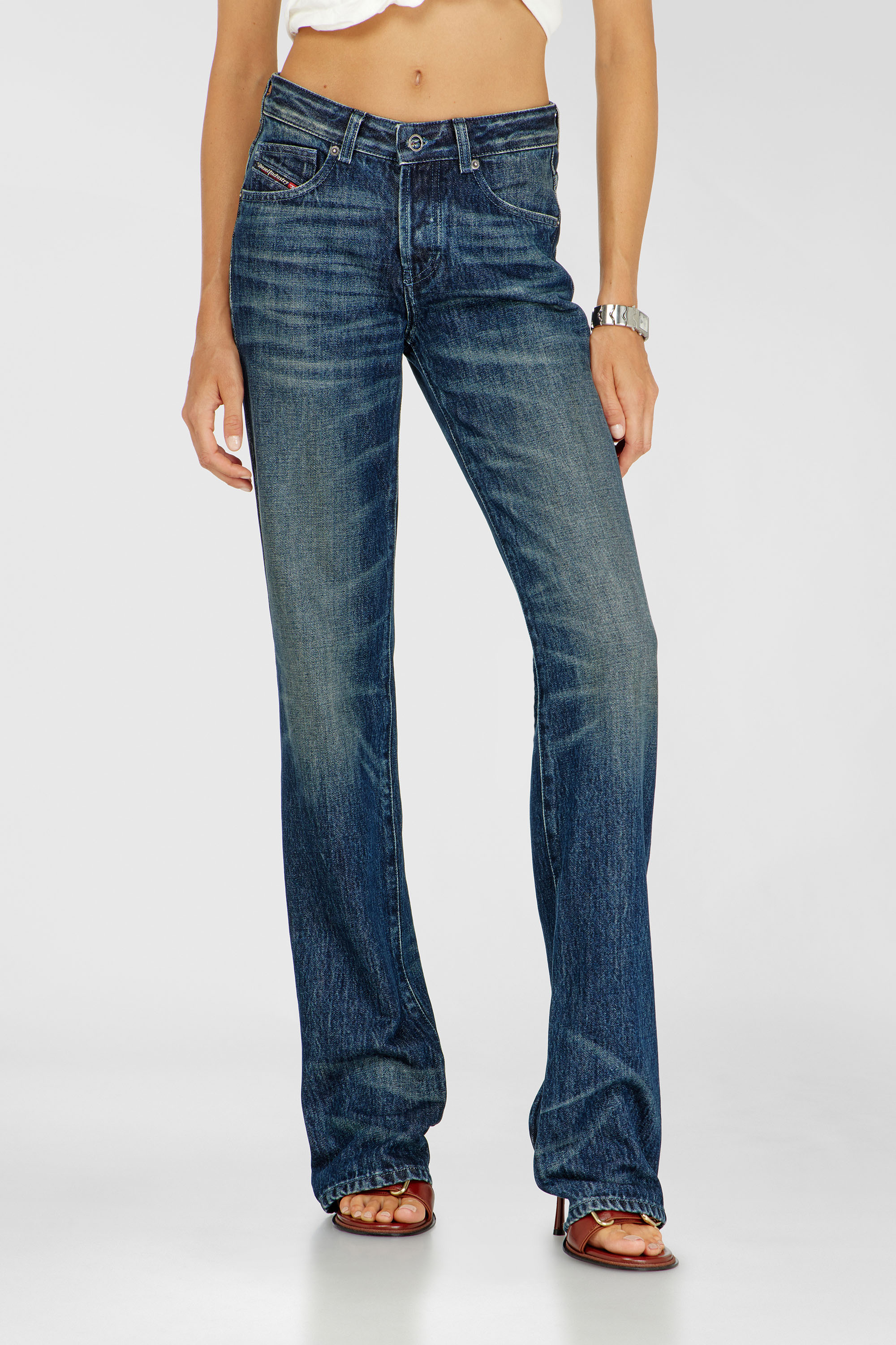 Diesel - Regular Jeans D-Heel 007FZ Donna, Blu Scuro - Image 1