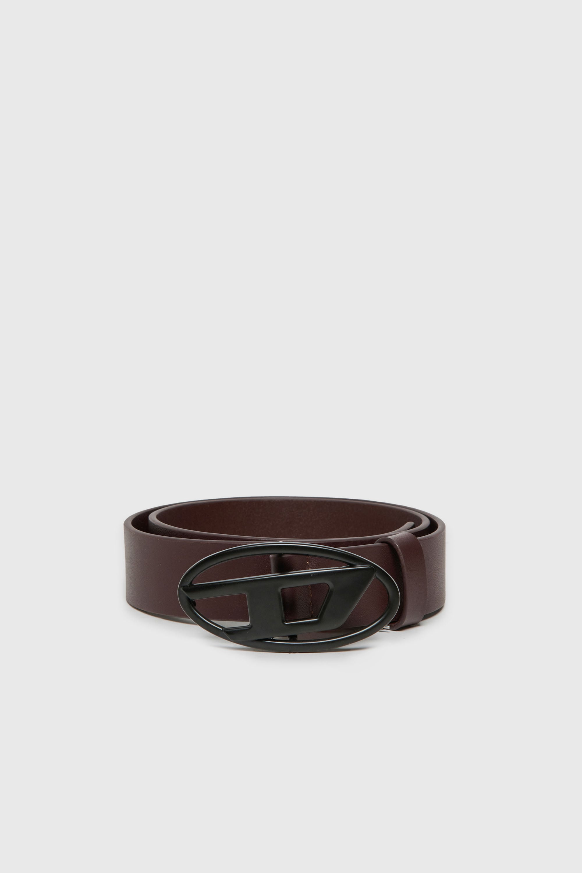 Diesel - B1DRN, Cintura in pelle da 3 cm con fibbia Oval D Unisex in Marrone - 1