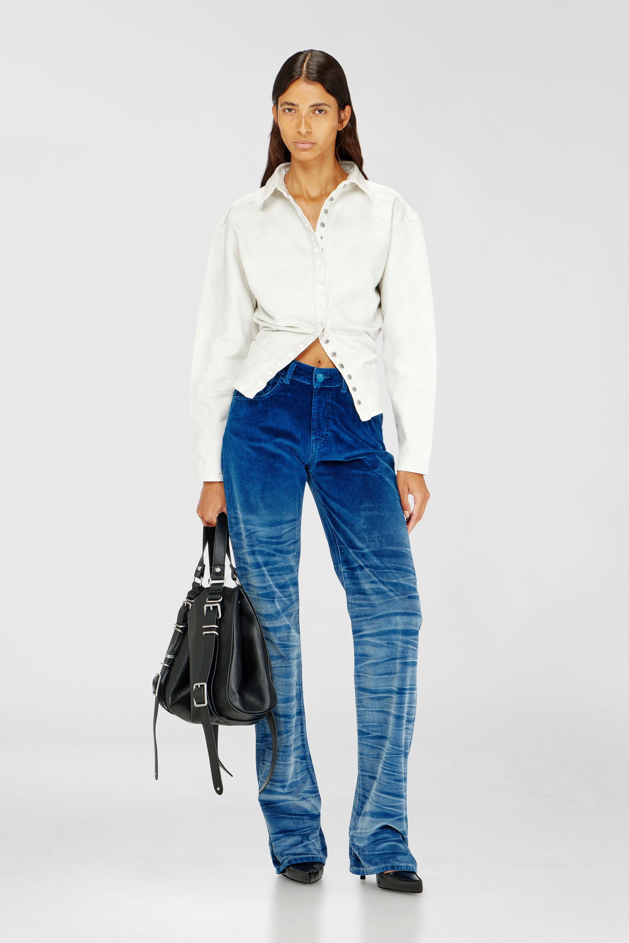Diesel - Regular Jeans D-Lie 003PF Donna, Blu Scuro - Image 1