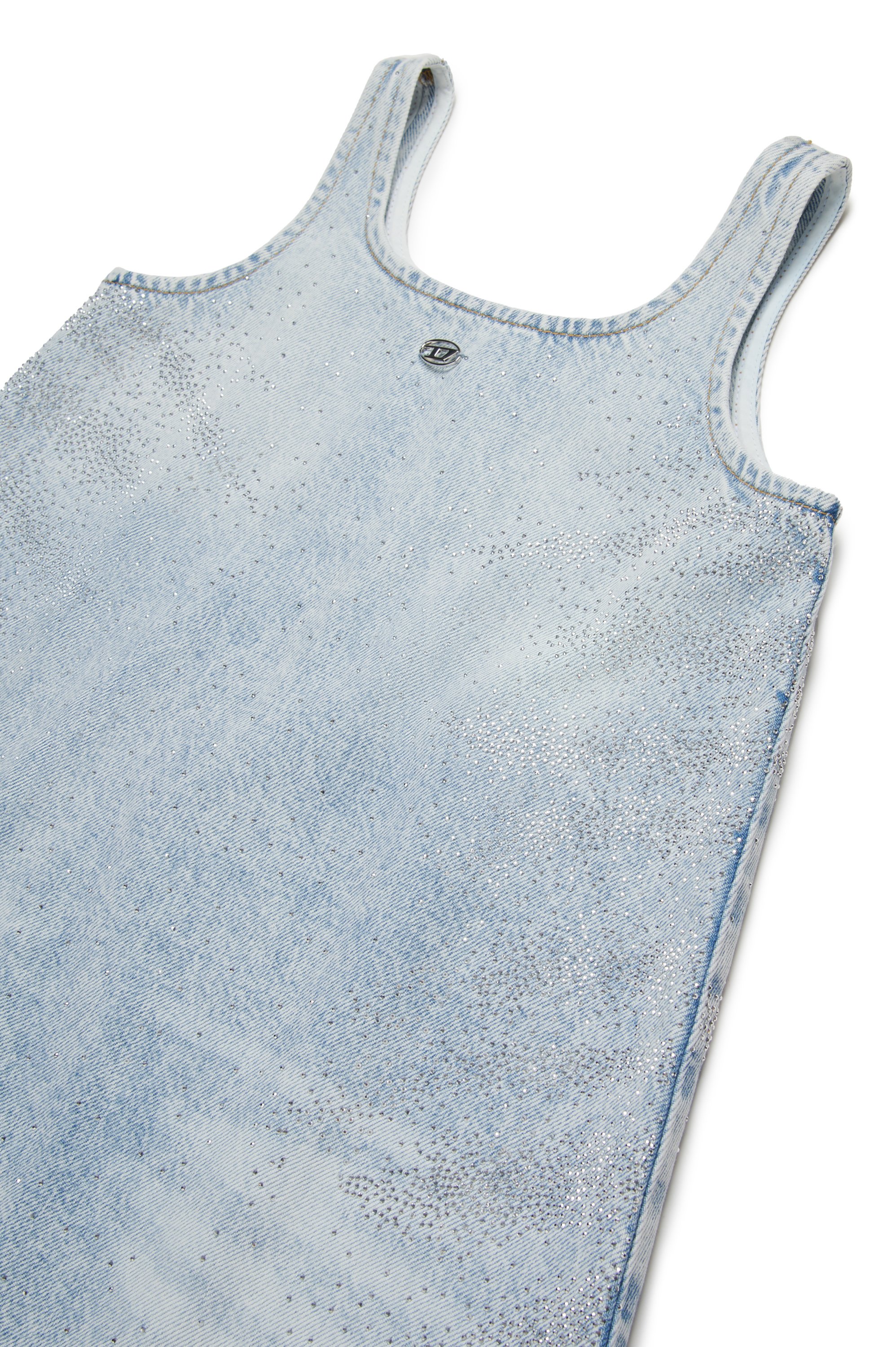 Diesel - DORY, Woman's Denim dress with microstones in Light Blue - 3